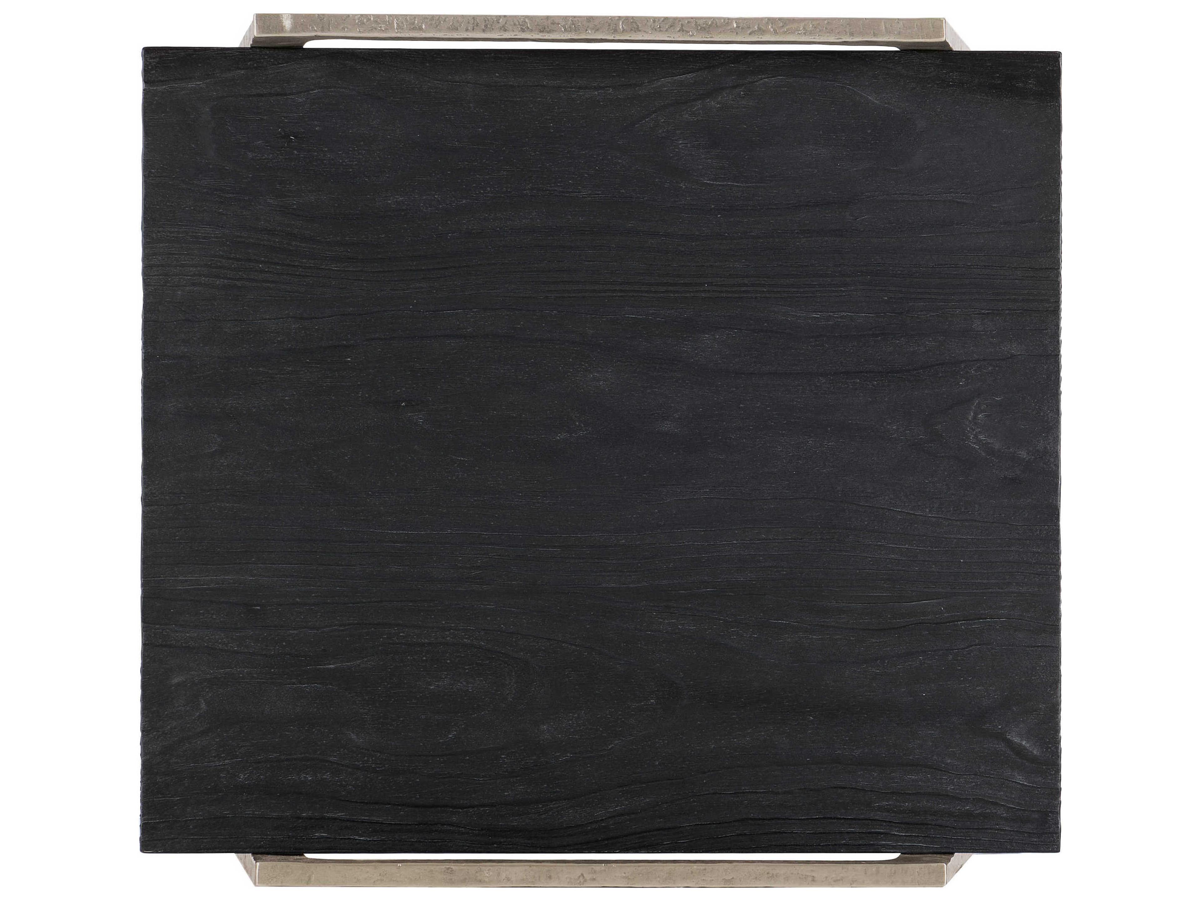 Hooker Furniture Chapman Shou Sugi Ban Rectangular Wood Charred Black Pewter End Table