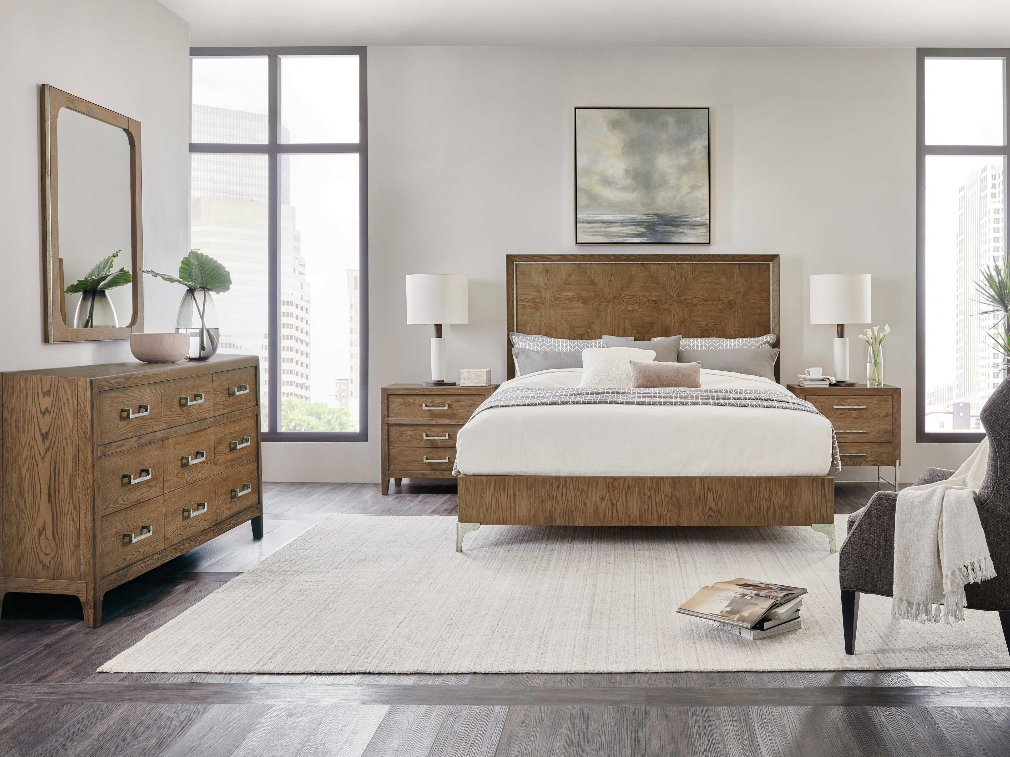 Luxecor Heritage 9-Drawers Brown Oak Wood Dresser