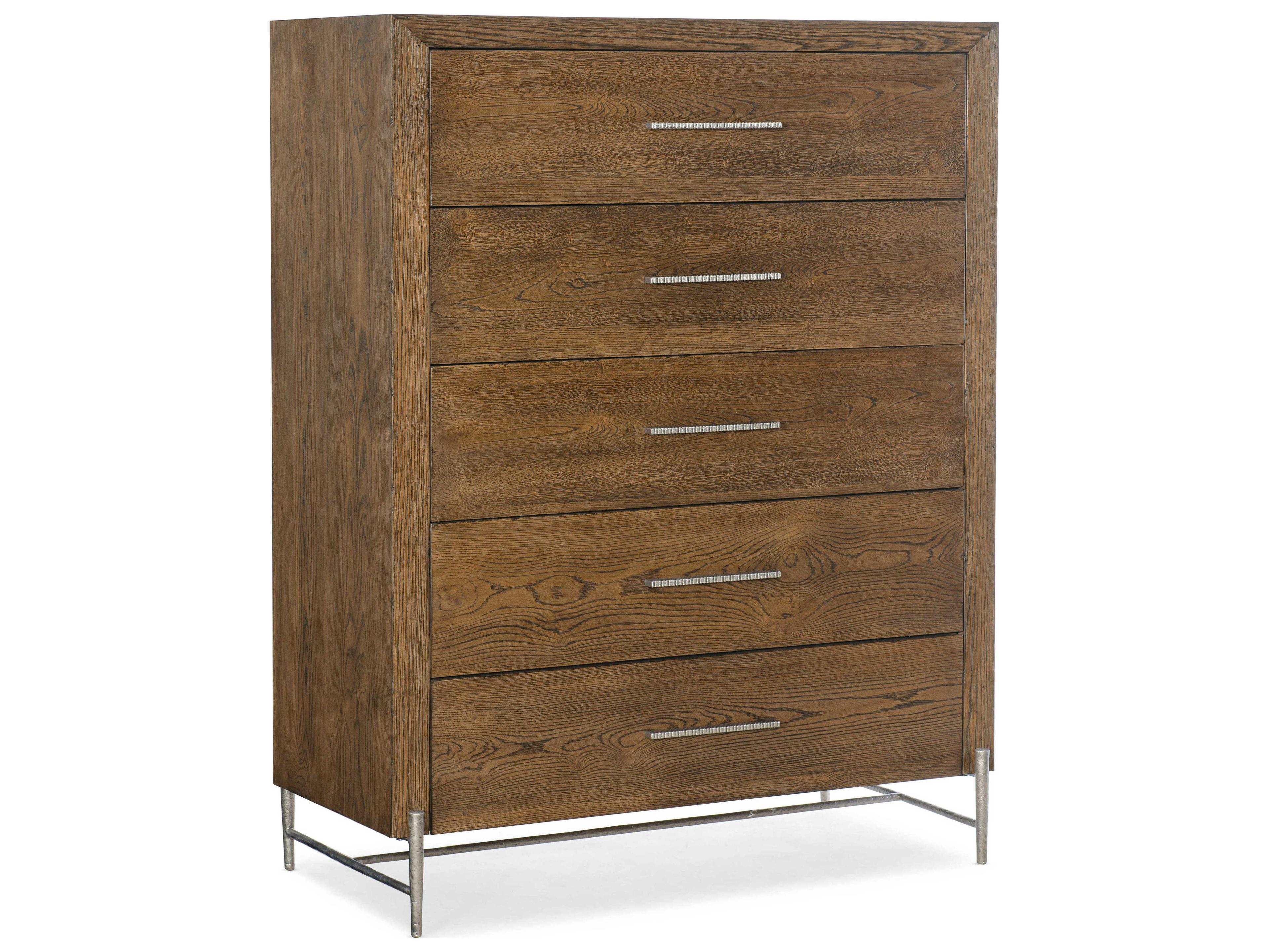 Chapman 5-Drawers Sorrel Brown Oak Wood Accent Chest