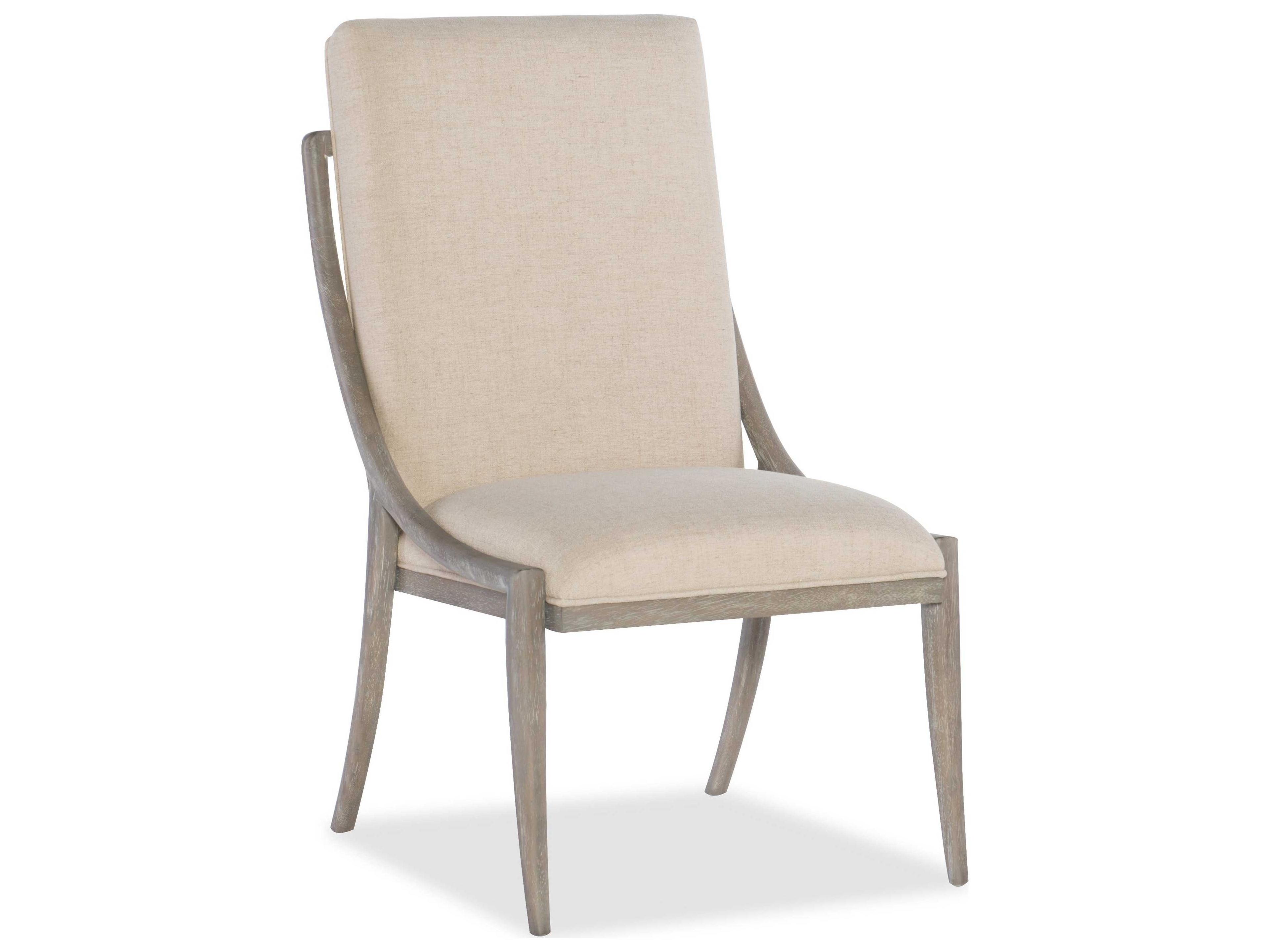 Luxecor Heritage Rubberwood Beige Upholstered Side Dining Chair