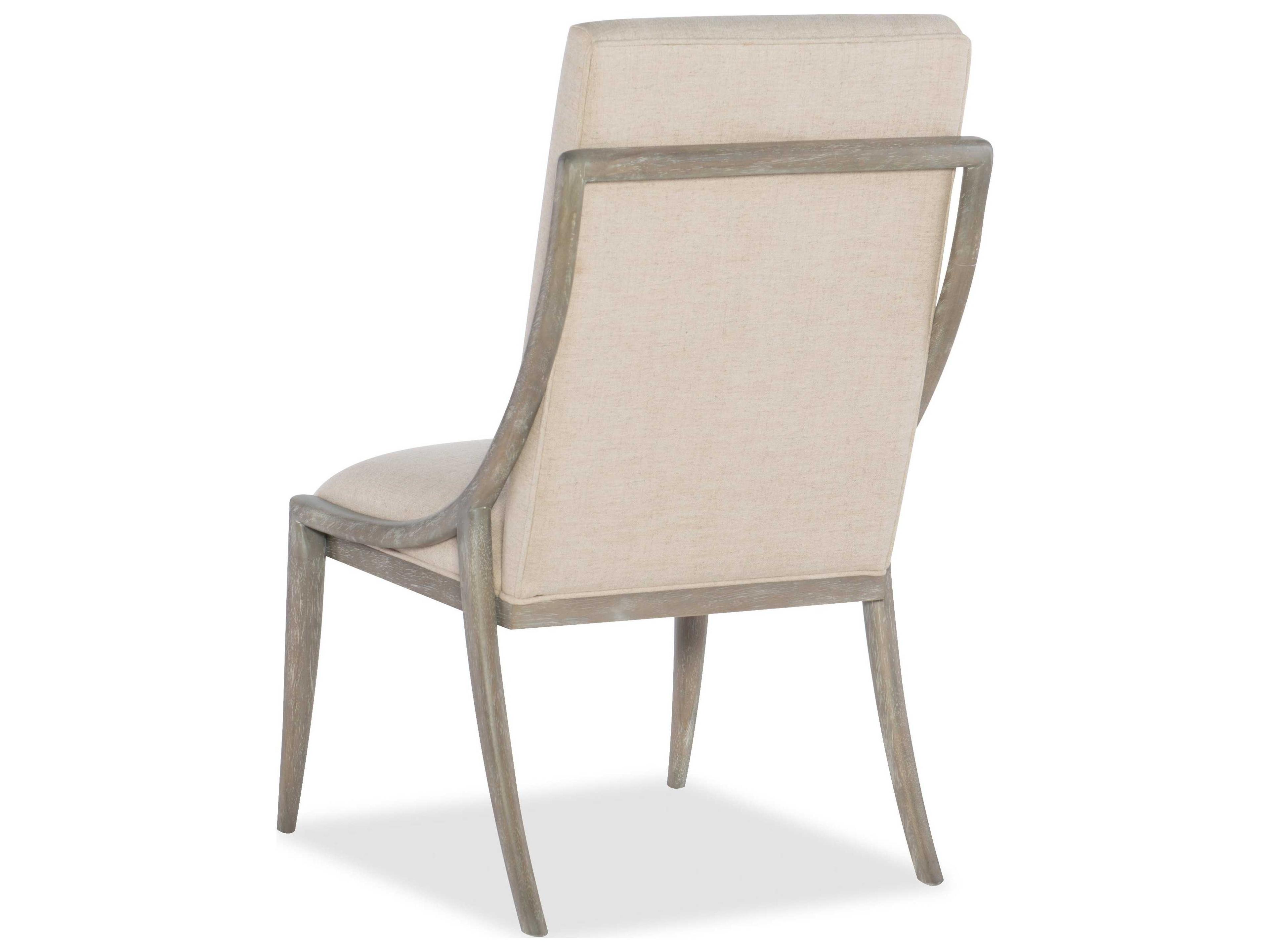 Luxecor Heritage Rubberwood Beige Upholstered Side Dining Chair