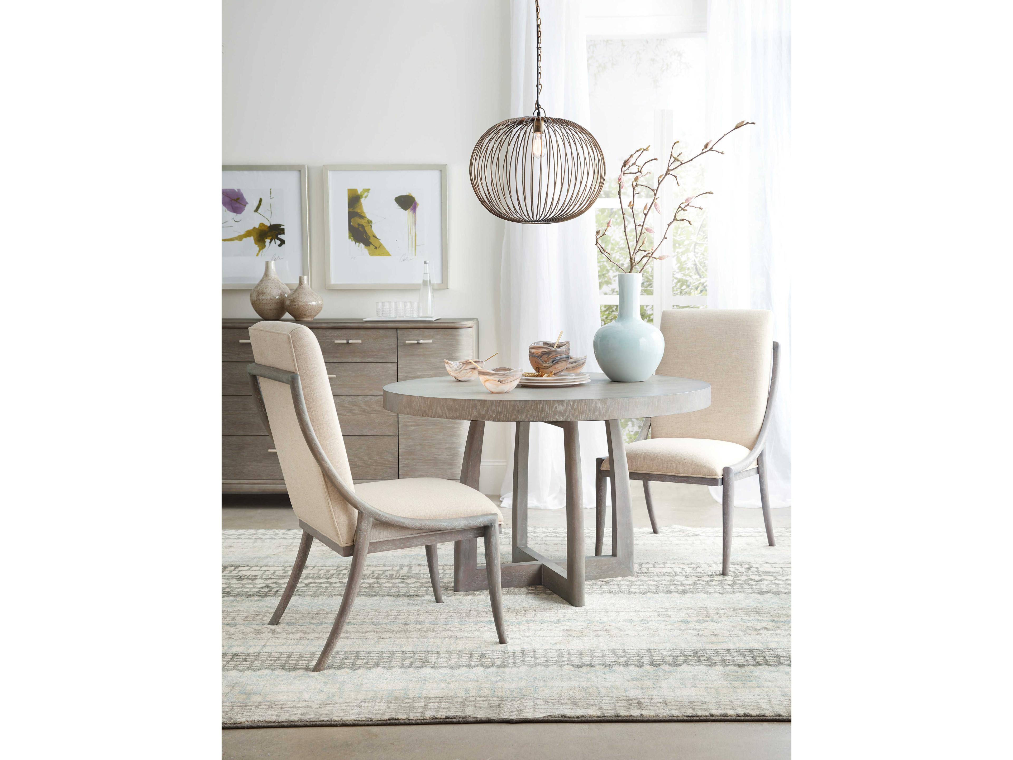 Luxecor Heritage Rubberwood Beige Upholstered Side Dining Chair