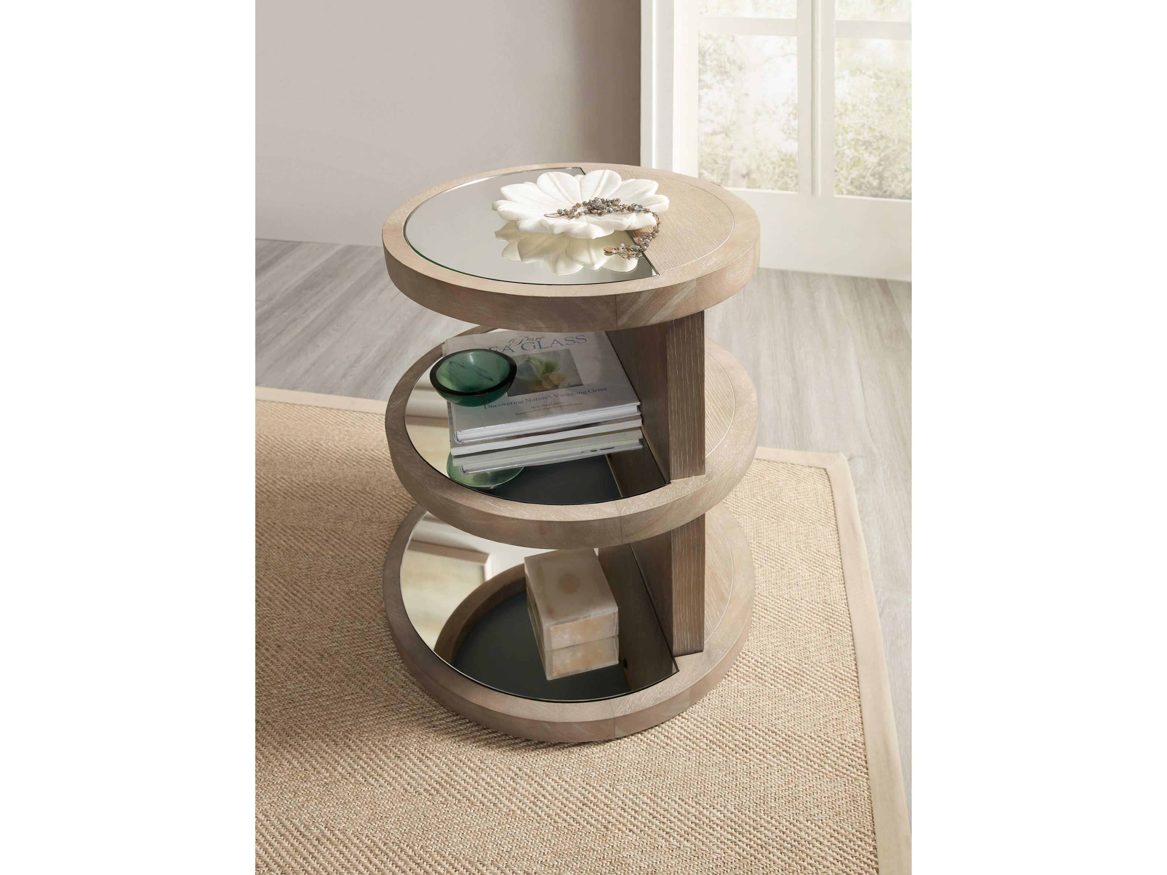 Luxecor Heritage Round Glass End Table