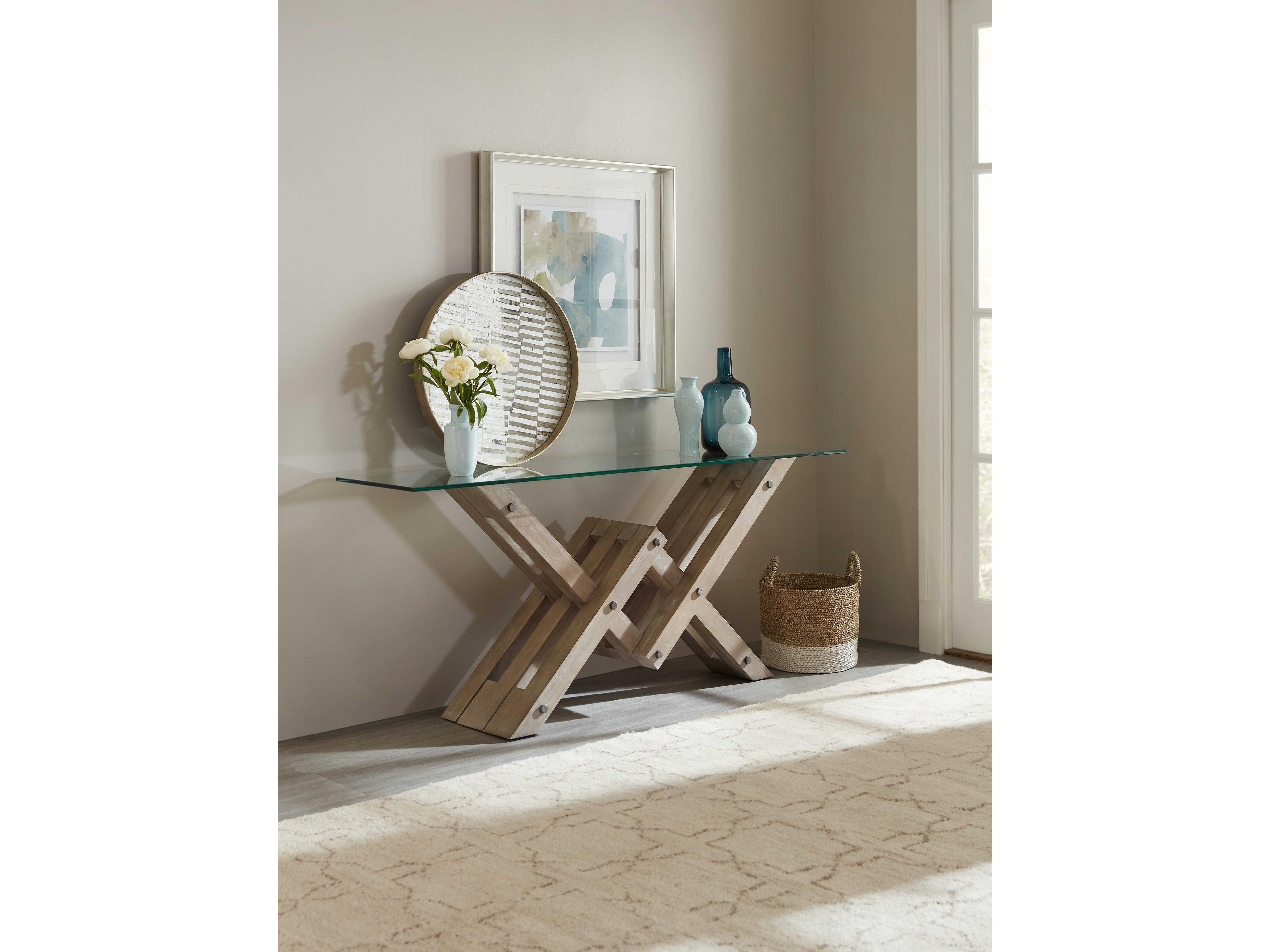 Luxecor Heritage Rectangular Glass Console Table