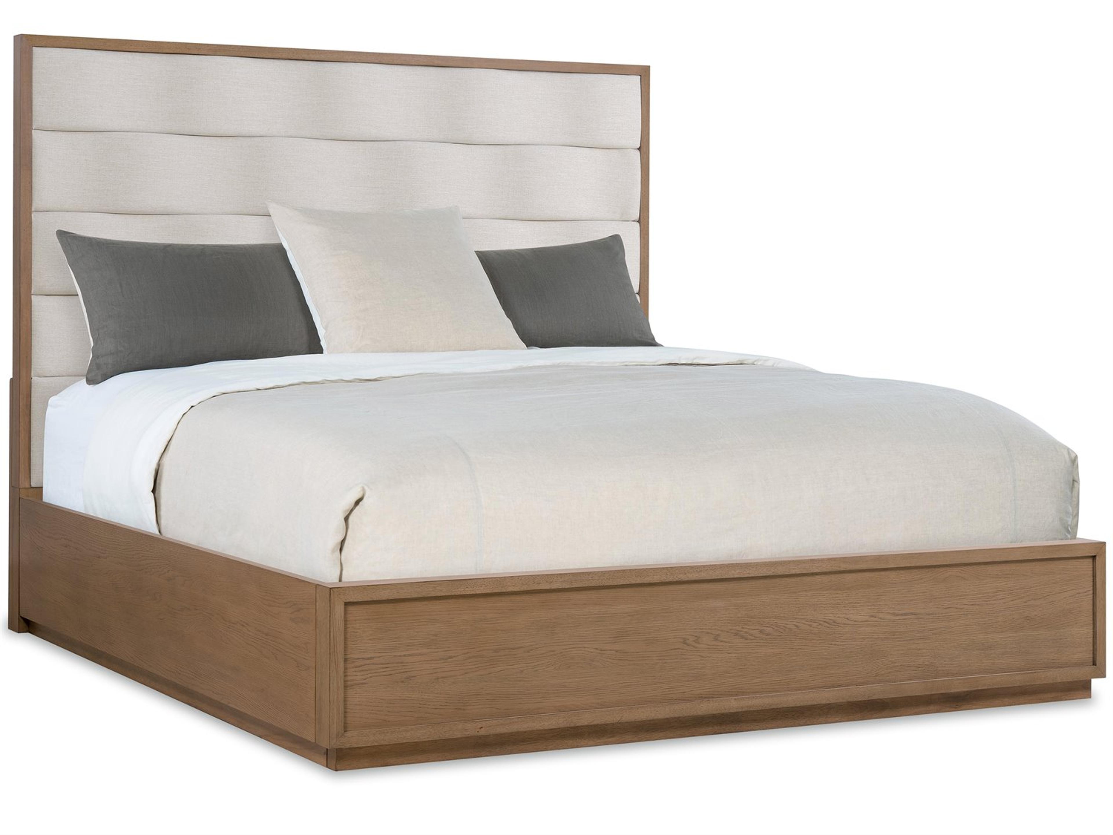 Sonnet Beige Oak Wood Queen Platform Bed