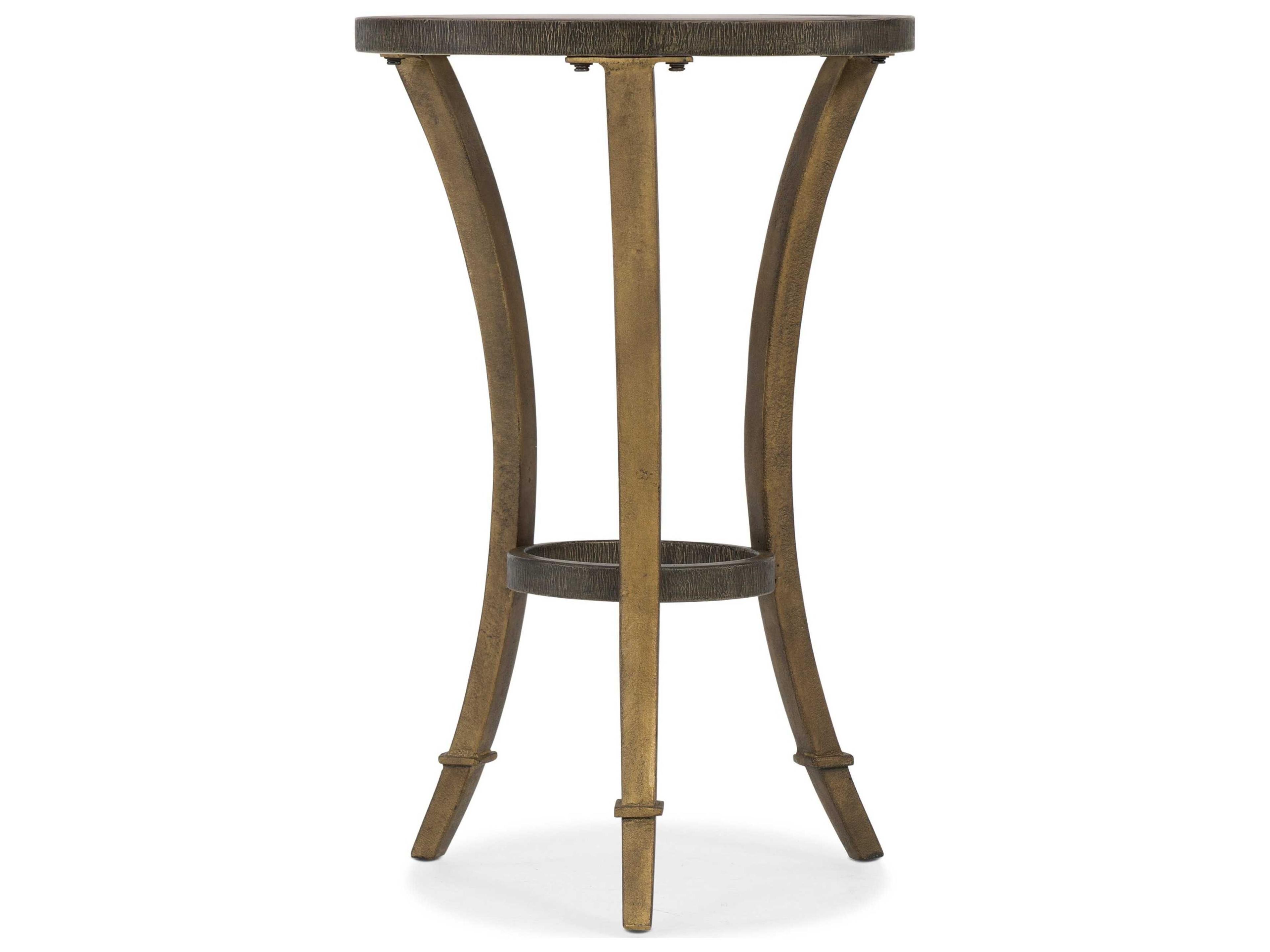 Martini Round Glass Gold End Table