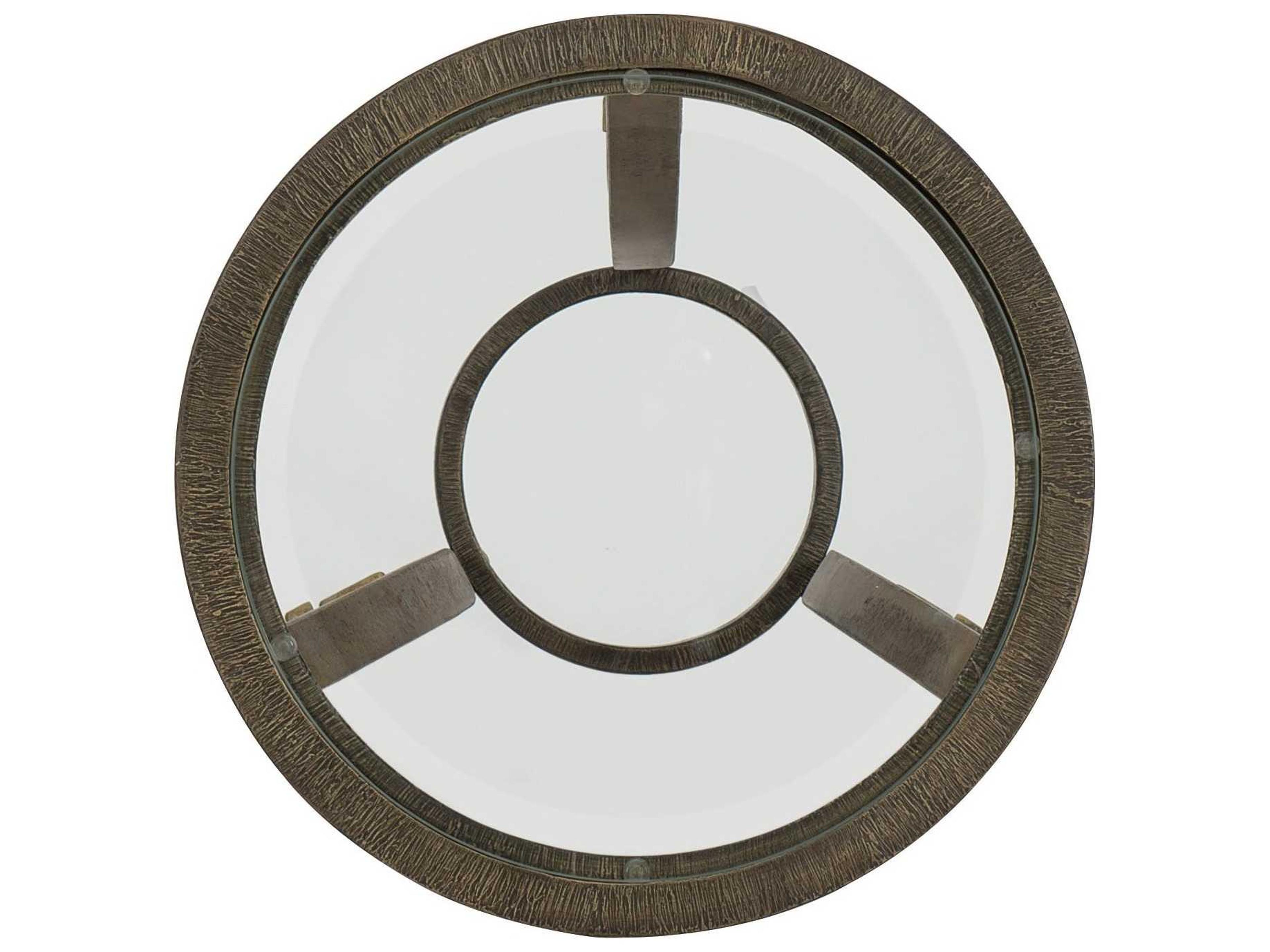 Luxecor Martini Round Glass Gold End Table