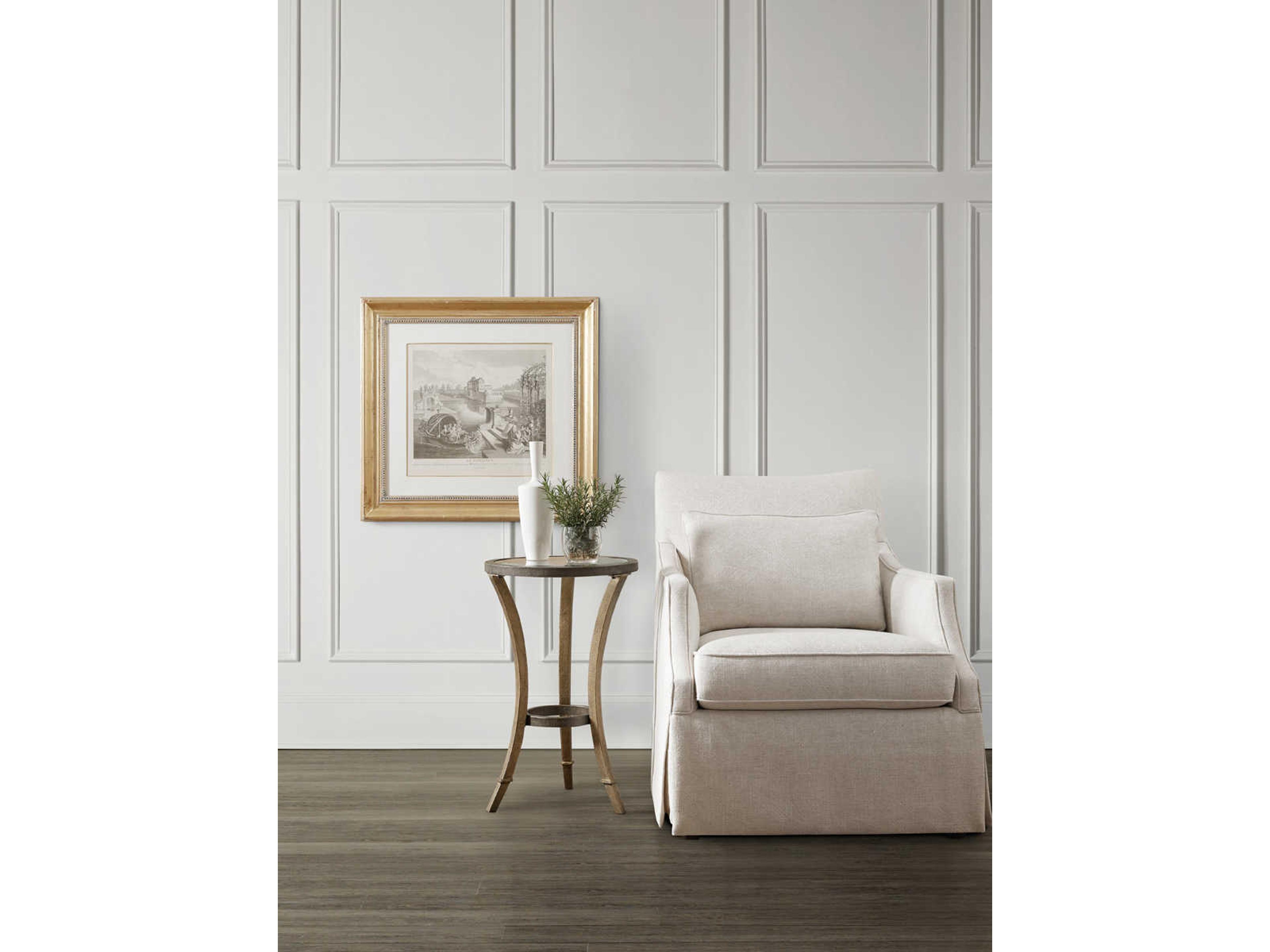 Luxecor Martini Round Glass Gold End Table