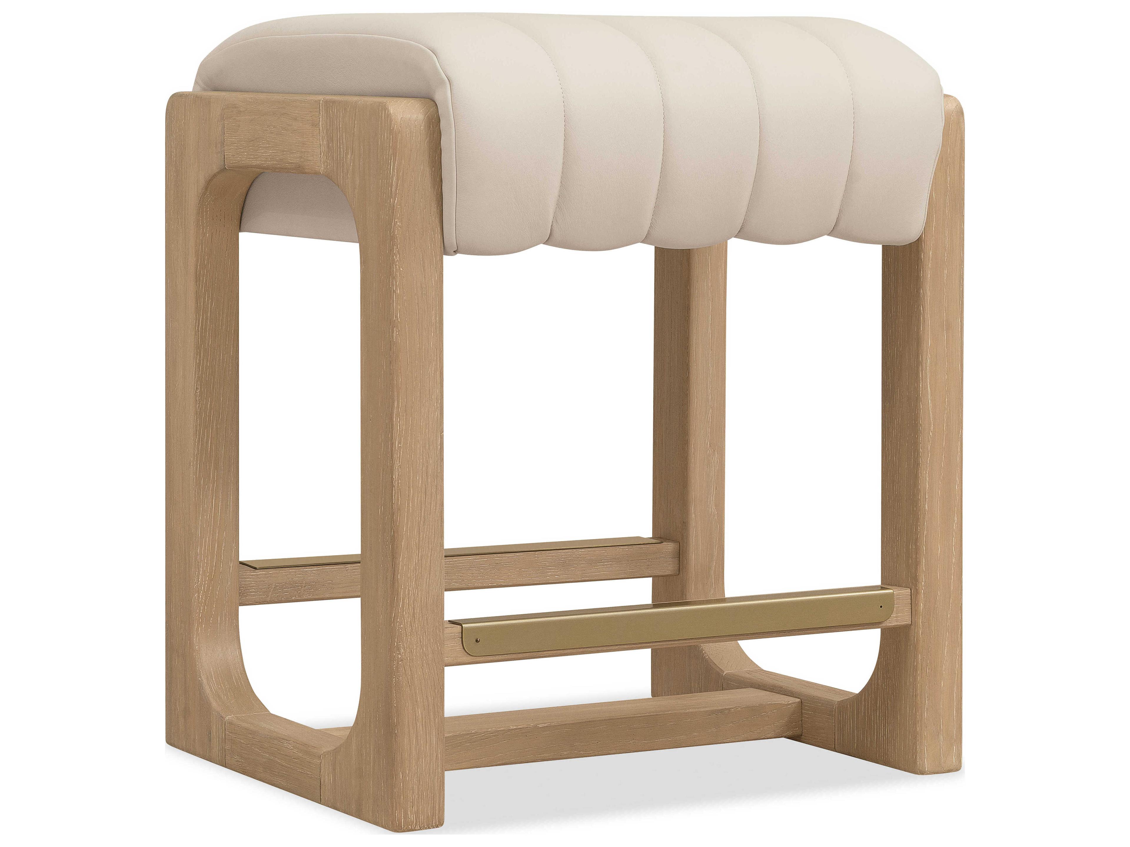 Banyon Bay Desert Oak Leather Wood Counter Stool
