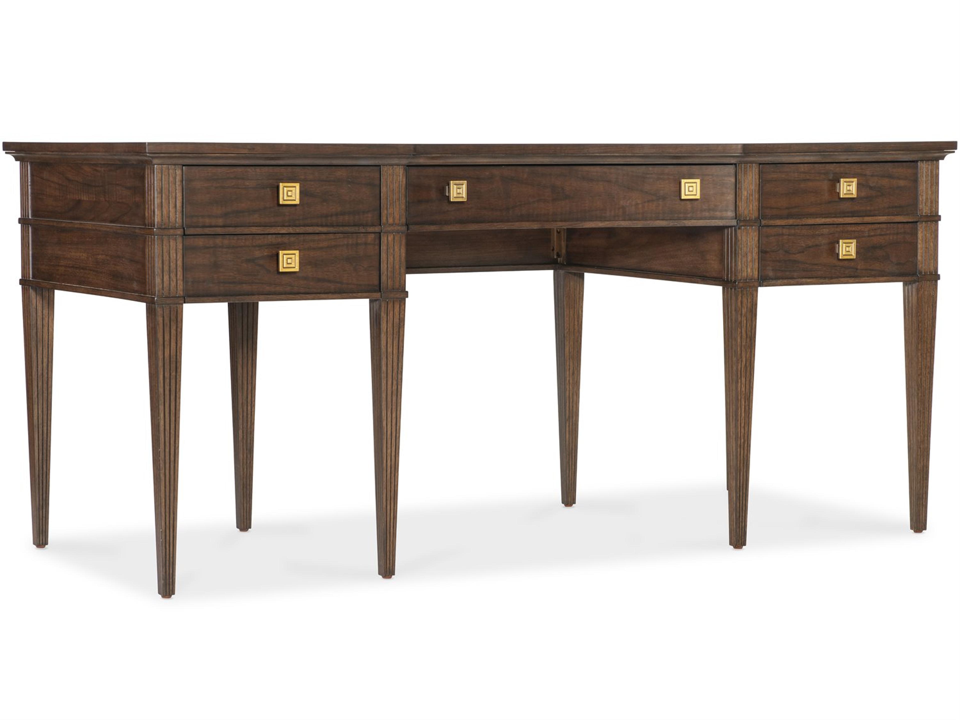 Diplomat Rich Brown Walnut Wood Writing Desk