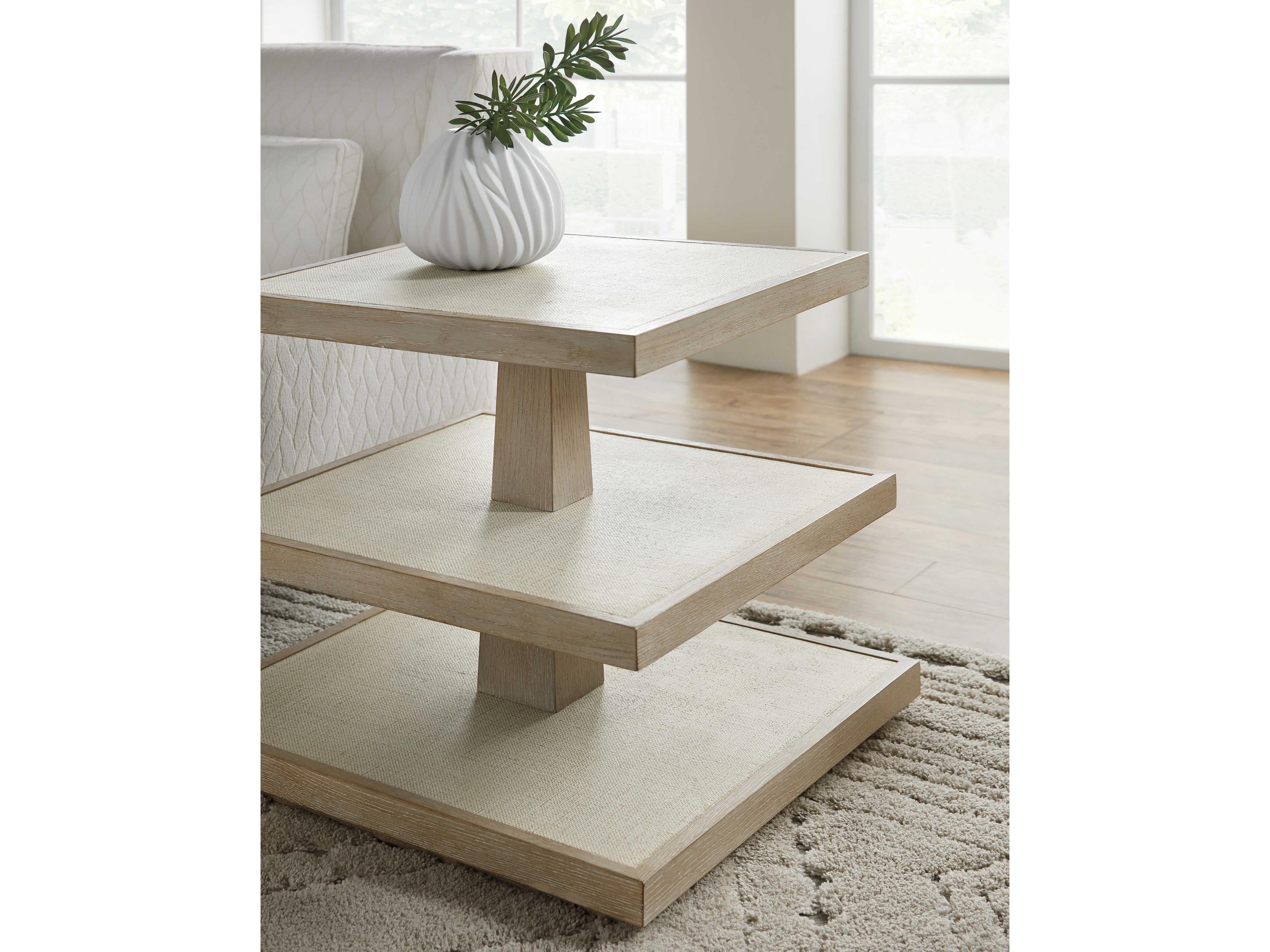 Hooker Furniture Cascade Square Fabric Terrain Pebble Beach End Table