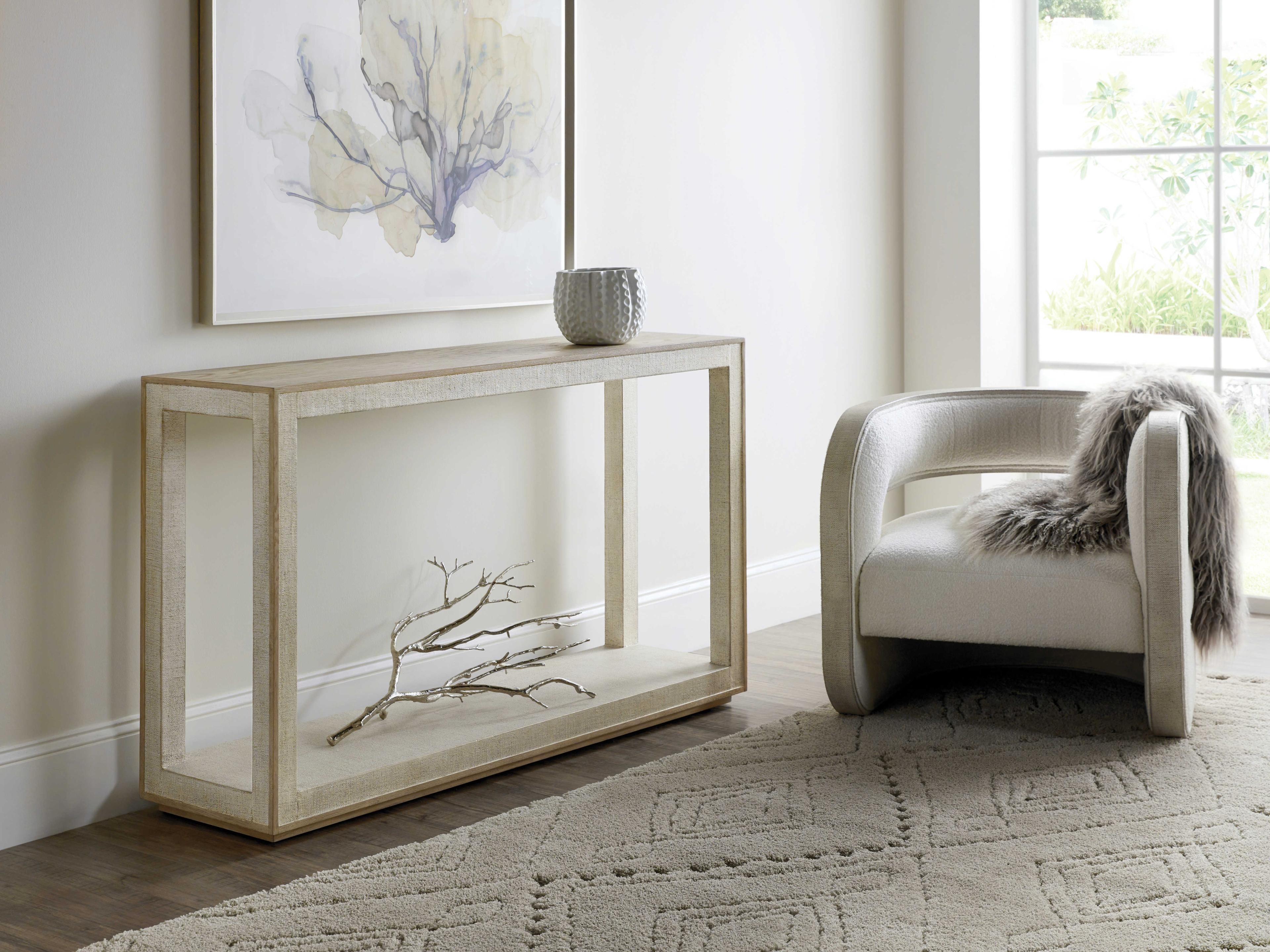 Luxecor Heritage Round Wood Terrain Pebble Beach Console Table