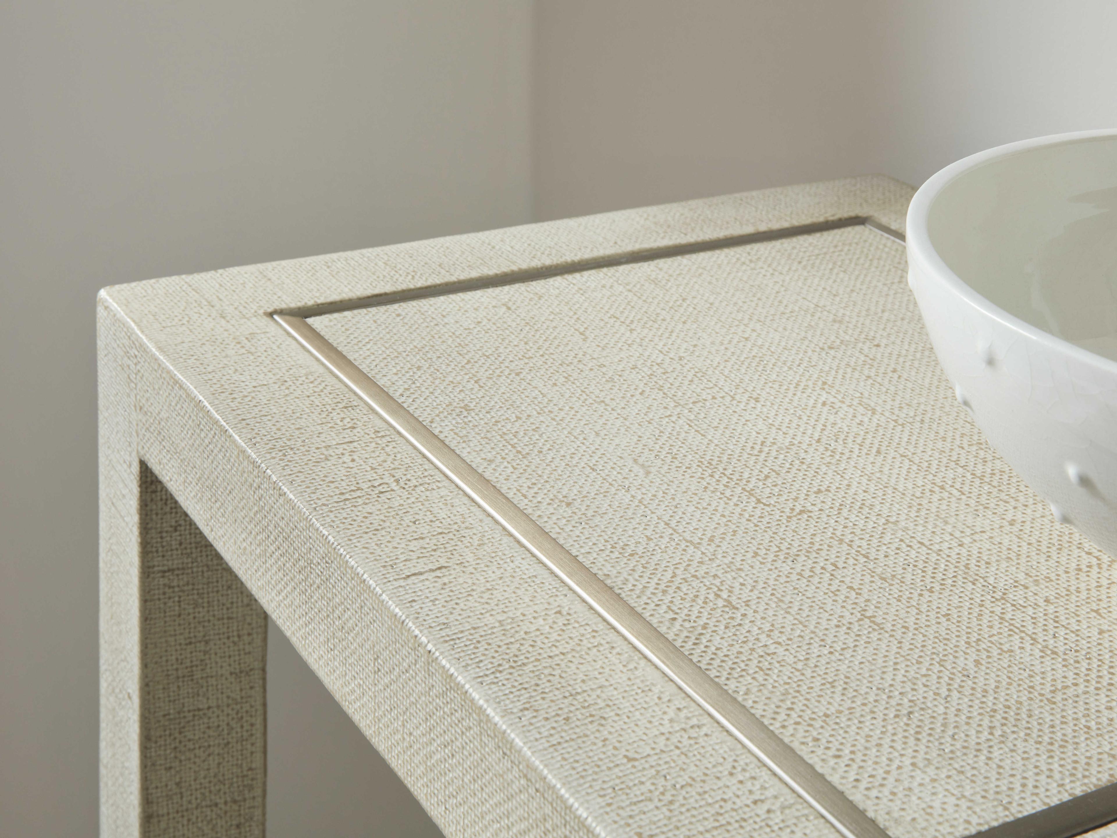 Hooker Furniture Cascade Rectangular Fabric Pebble Beach Champagne Console Table