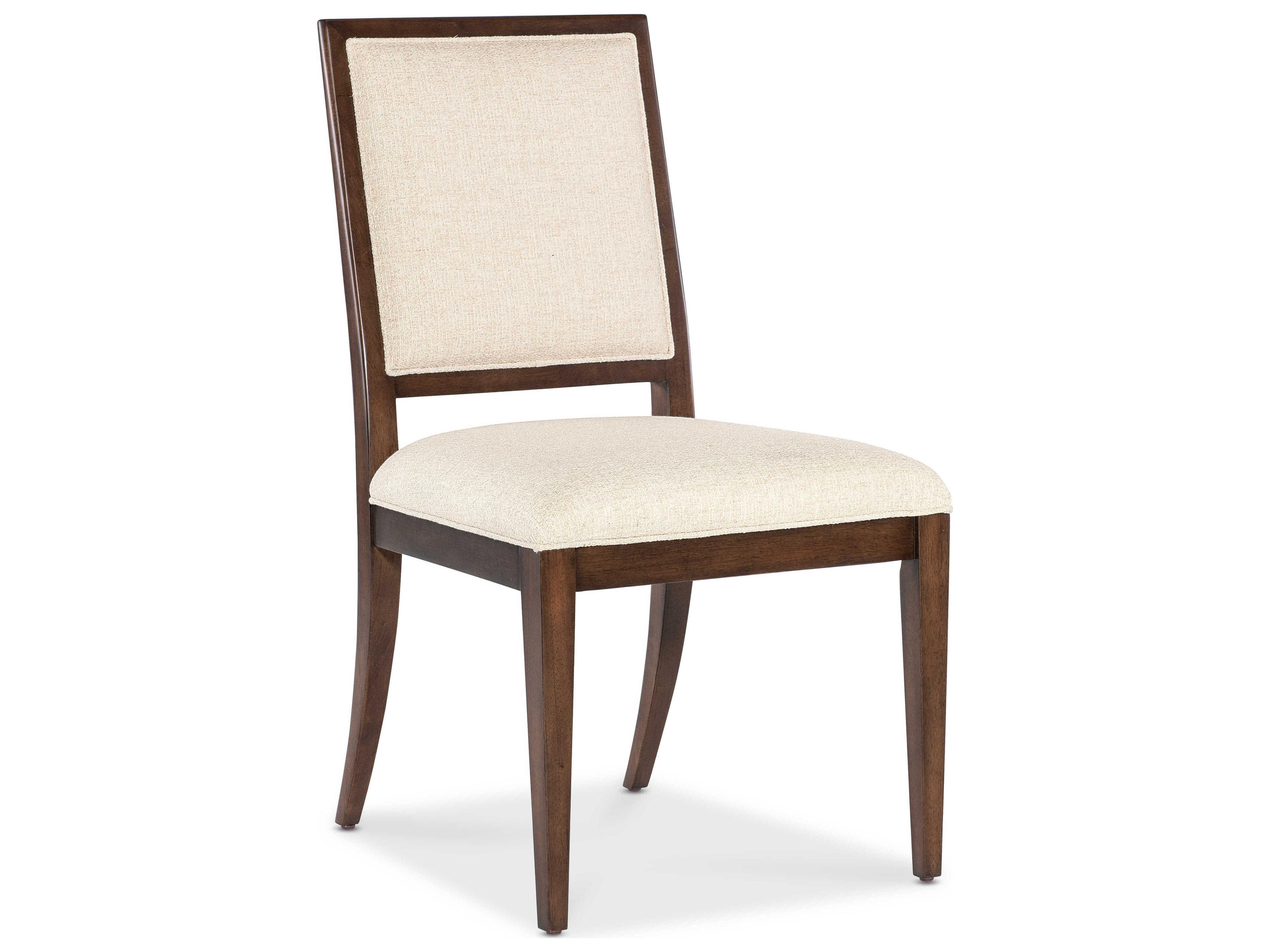 Archives Walnut Wood Brown Upholstered Armless Dining Chair
