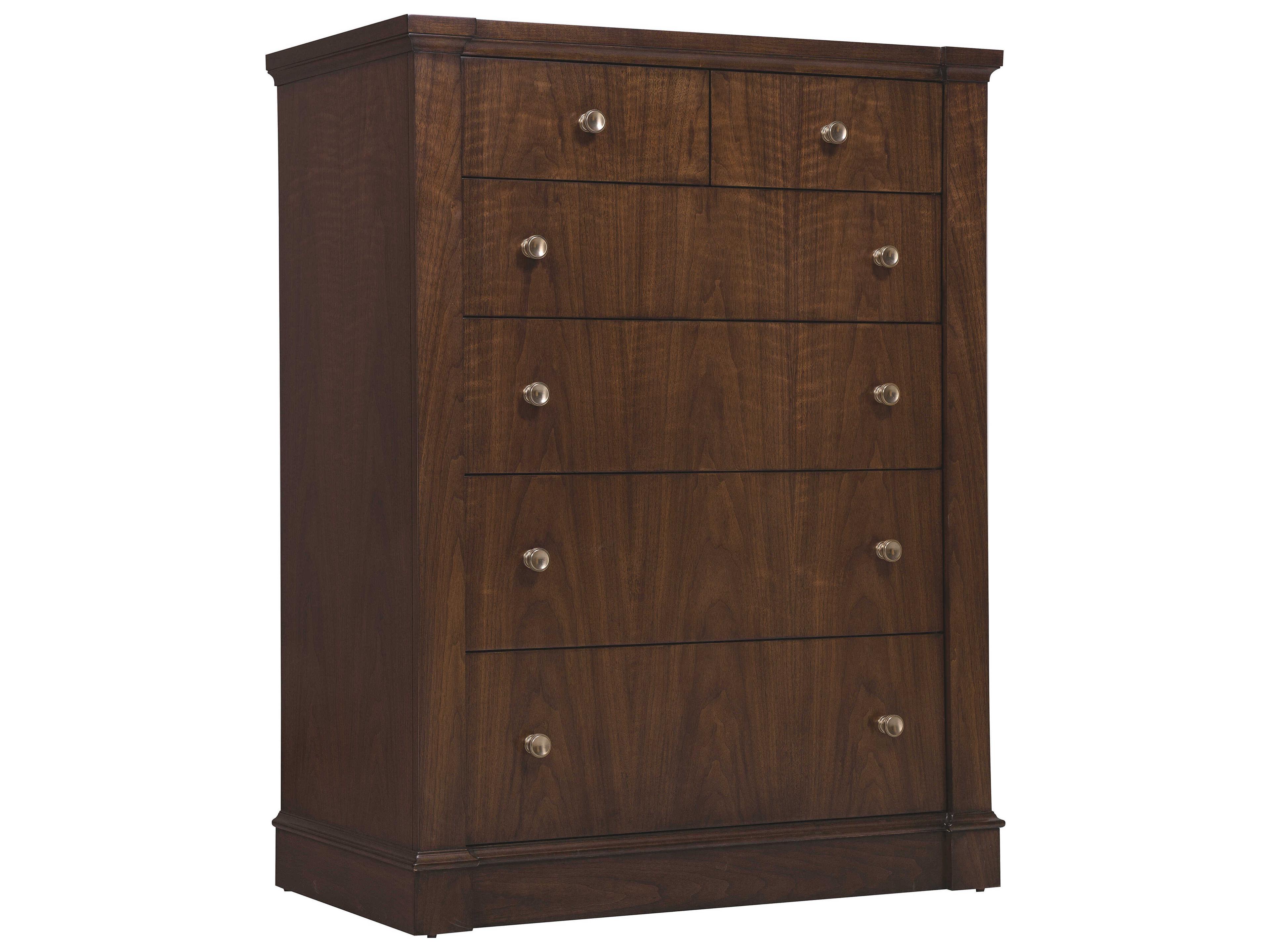 Archives 6-Drawers Brown Oak Wood Dresser