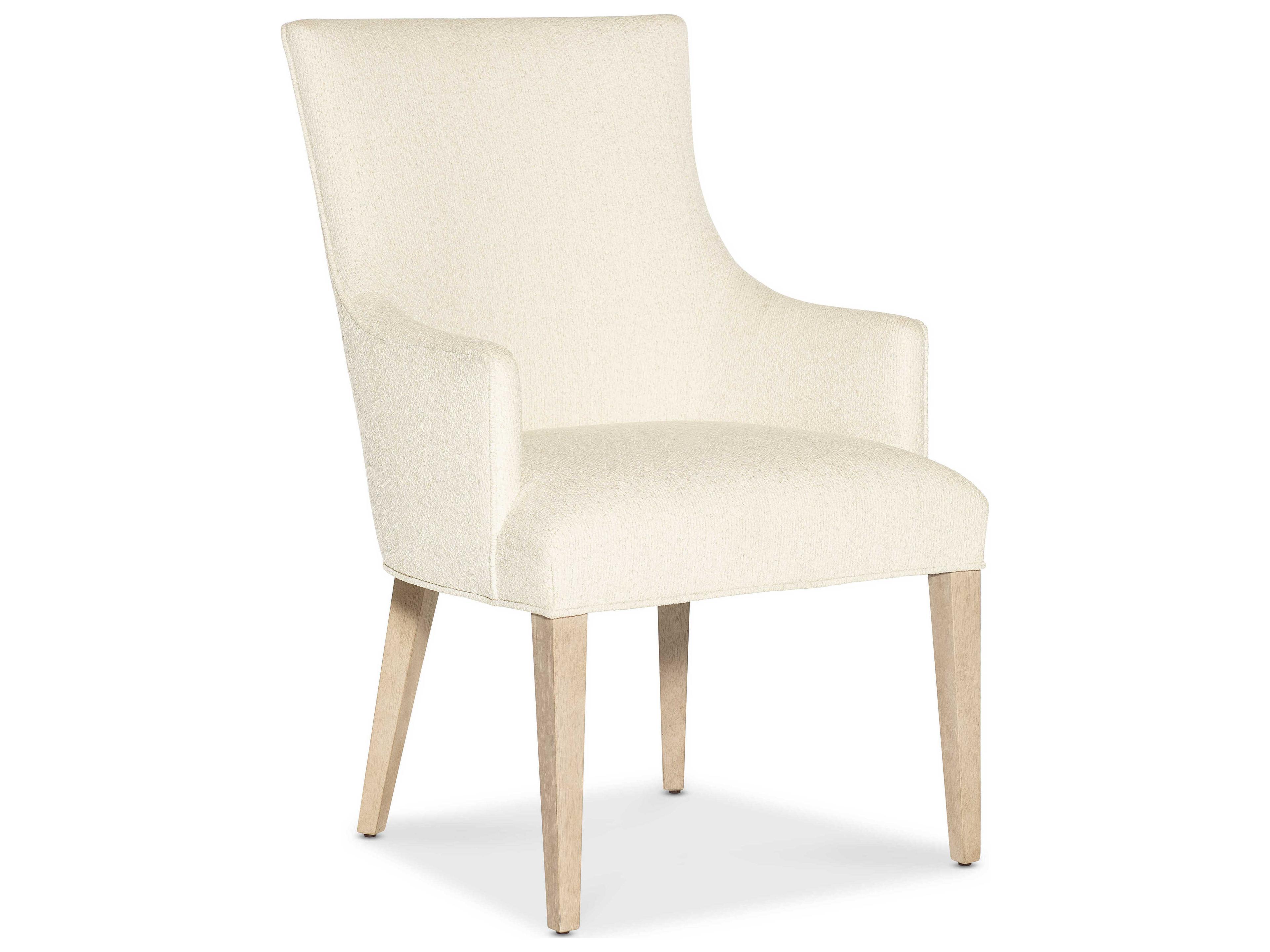 Hooker Furniture Westwood Oak Wood Beige Upholstered Arm Dining Chair
