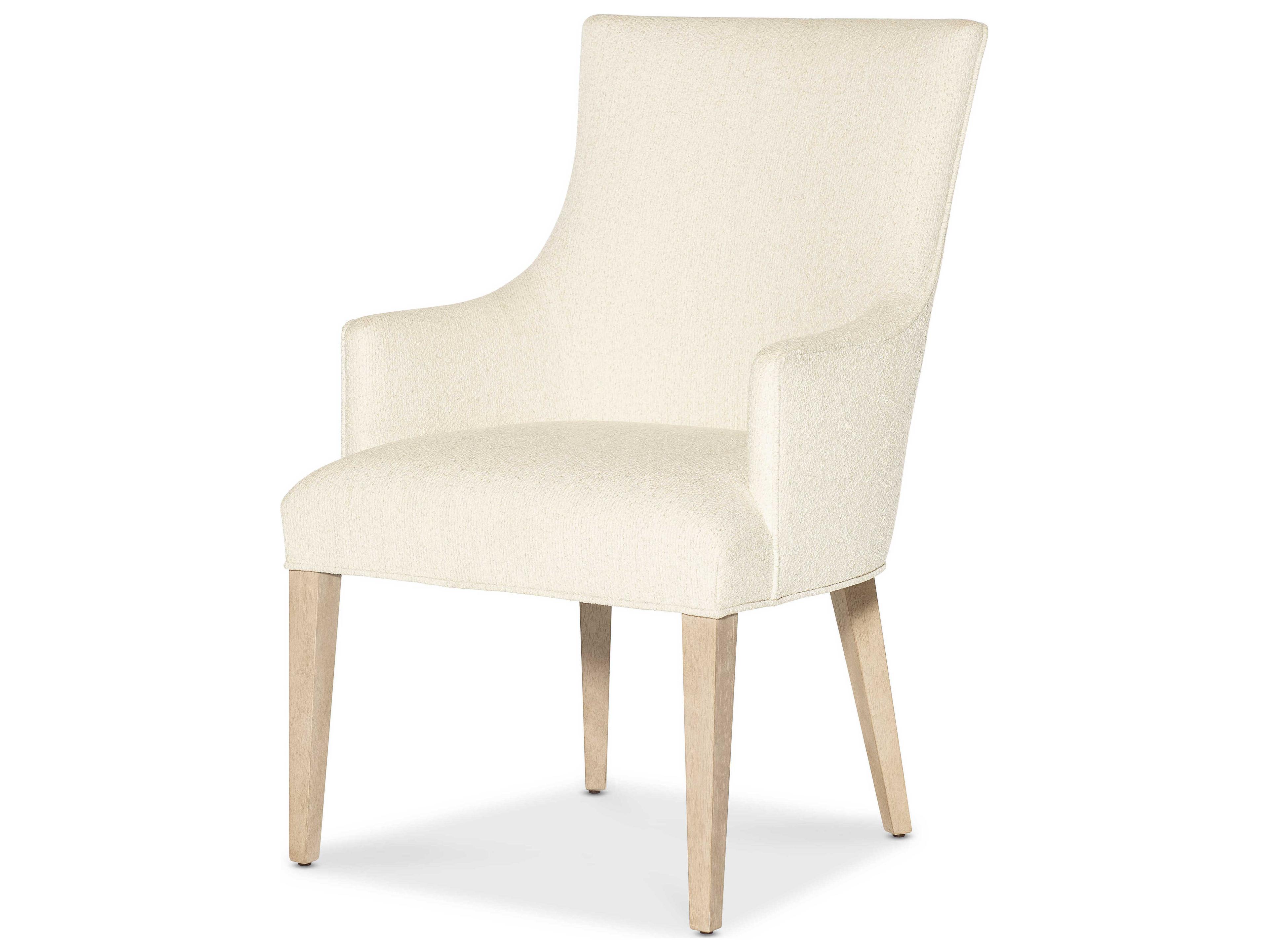 Hooker Furniture Westwood Oak Wood Beige Upholstered Arm Dining Chair