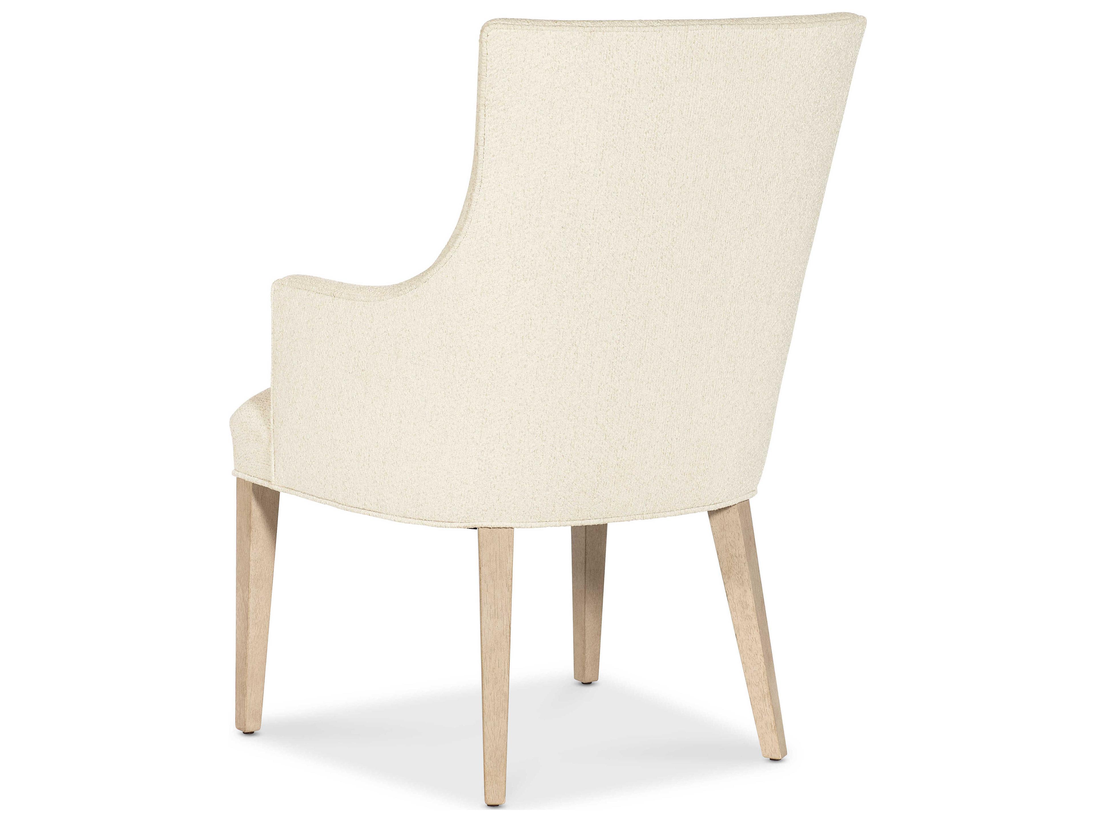 Hooker Furniture Westwood Oak Wood Beige Upholstered Arm Dining Chair