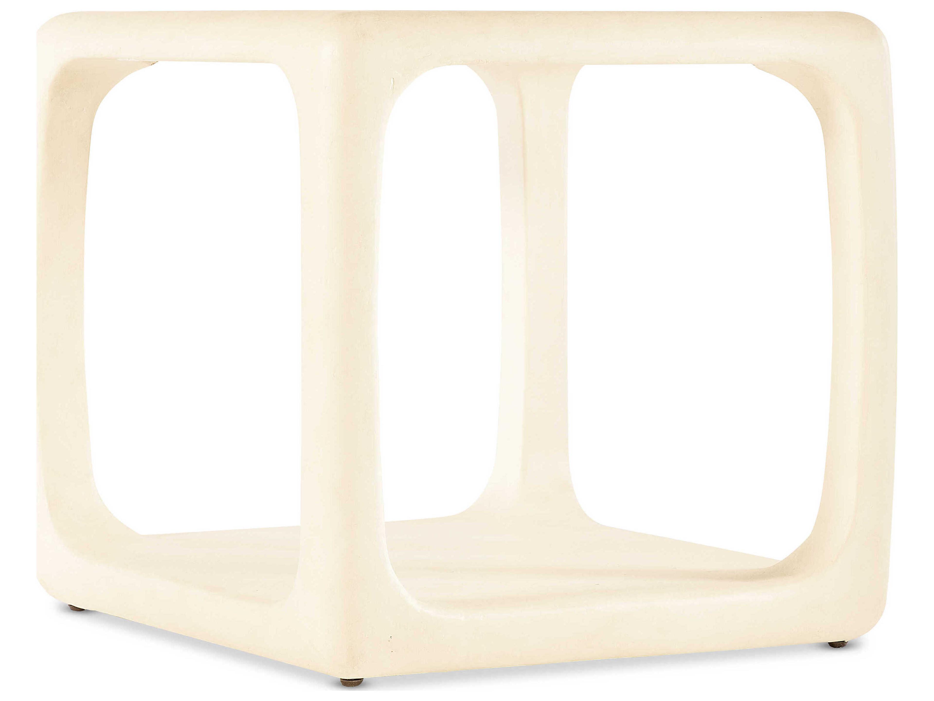 Hooker Furniture Westwood Rectangular Wood Textured Alabaster Plaster White End Table