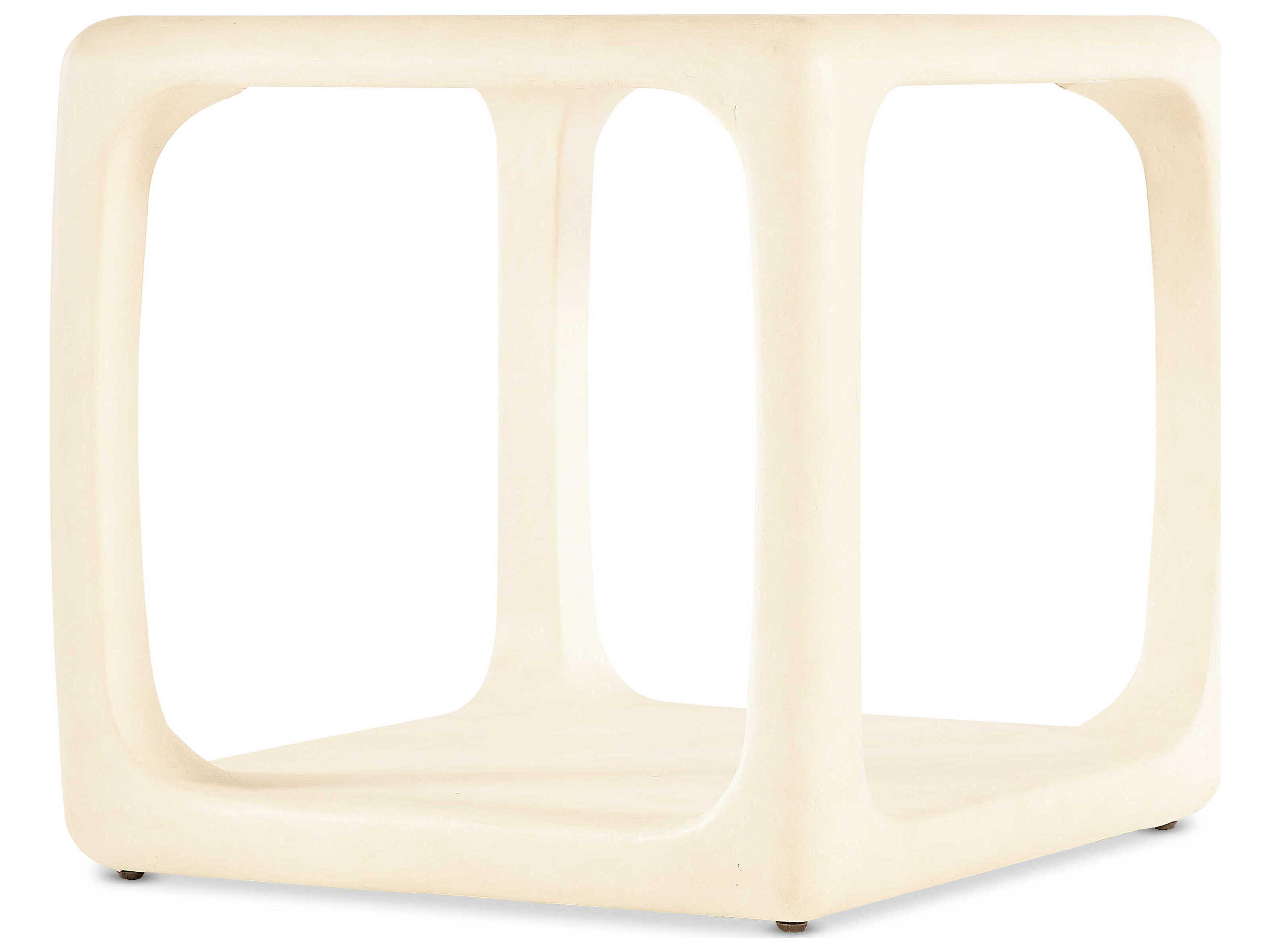 Hooker Furniture Westwood Rectangular Wood Textured Alabaster Plaster White End Table