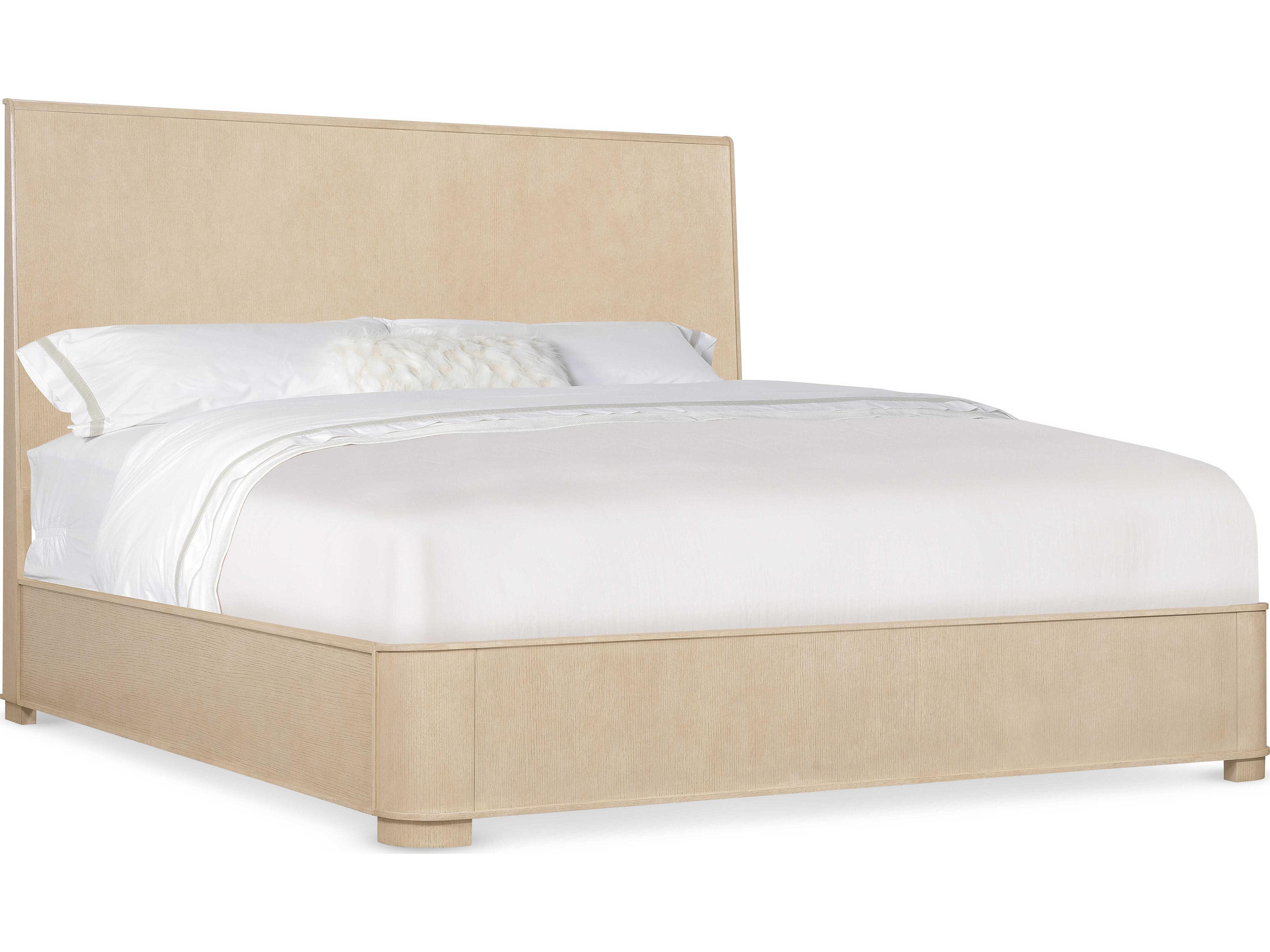 Westwood Beige Oak Wood King Platform Bed