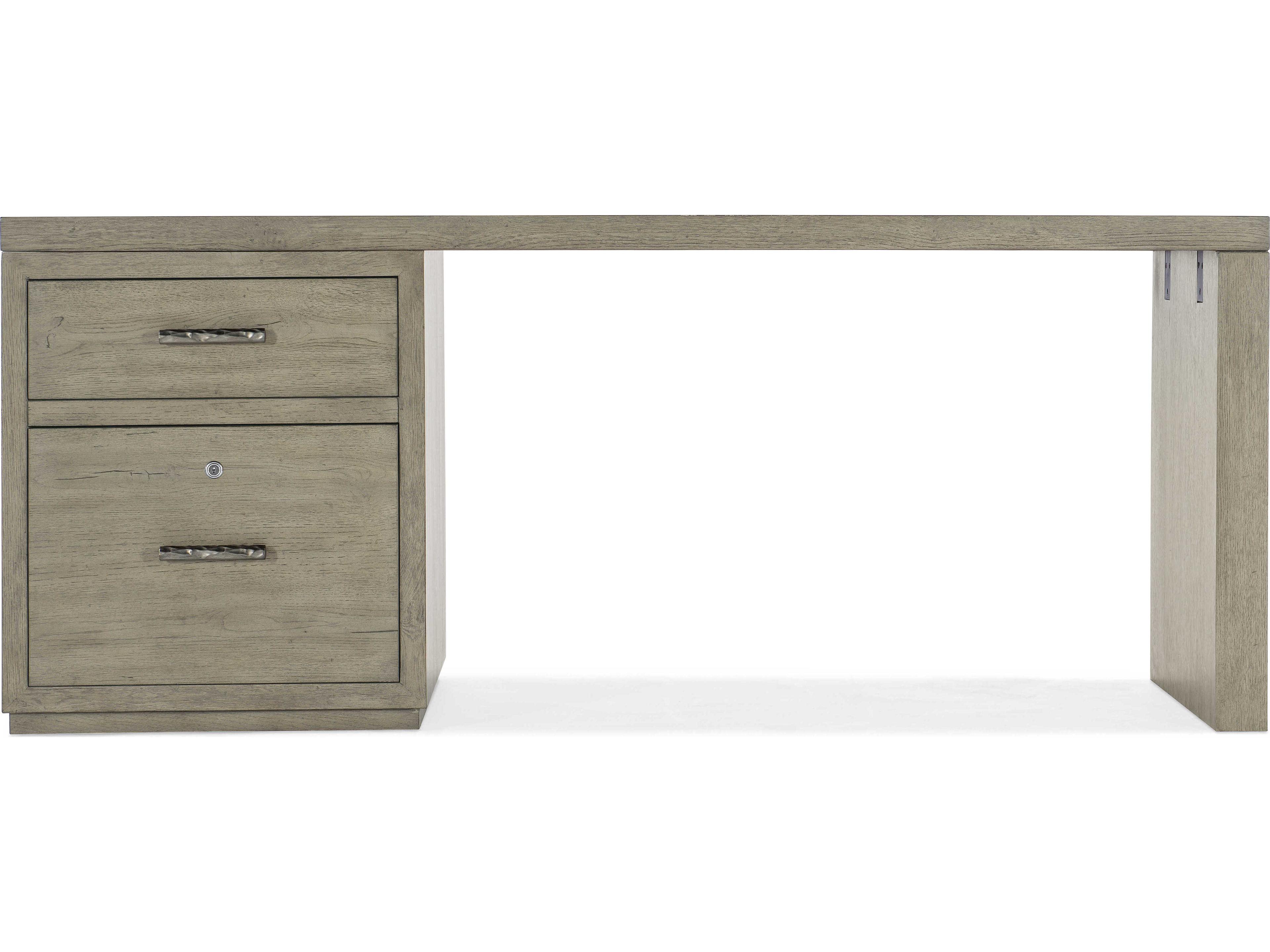 Luxecor Heritage Wood Gray Oak Secretary Desk with One File