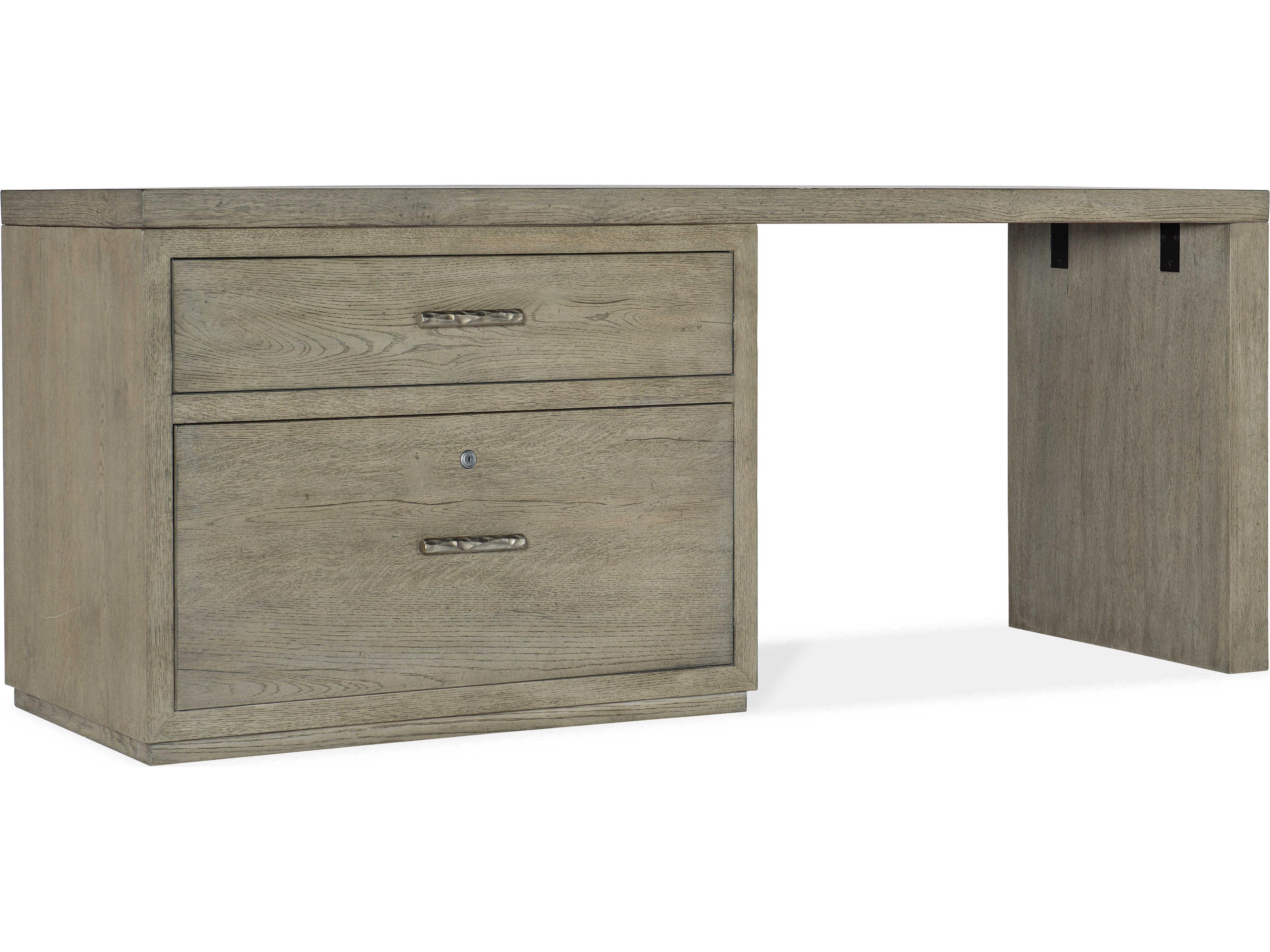 Hooker Furniture Linville Falls Wood Gray Oak Secretary Desk with Lateral File