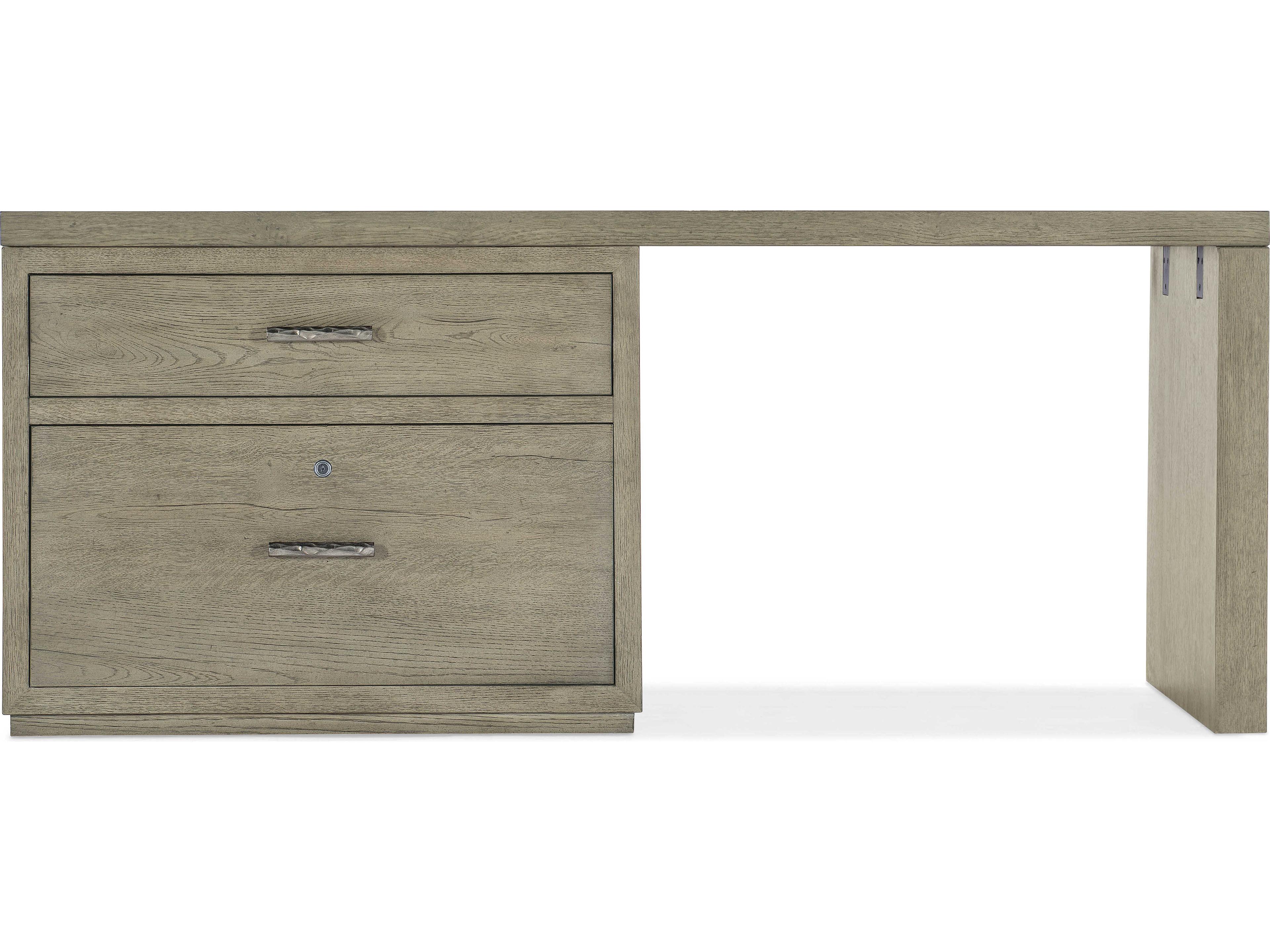Hooker Furniture Linville Falls Wood Gray Oak Secretary Desk with Lateral File