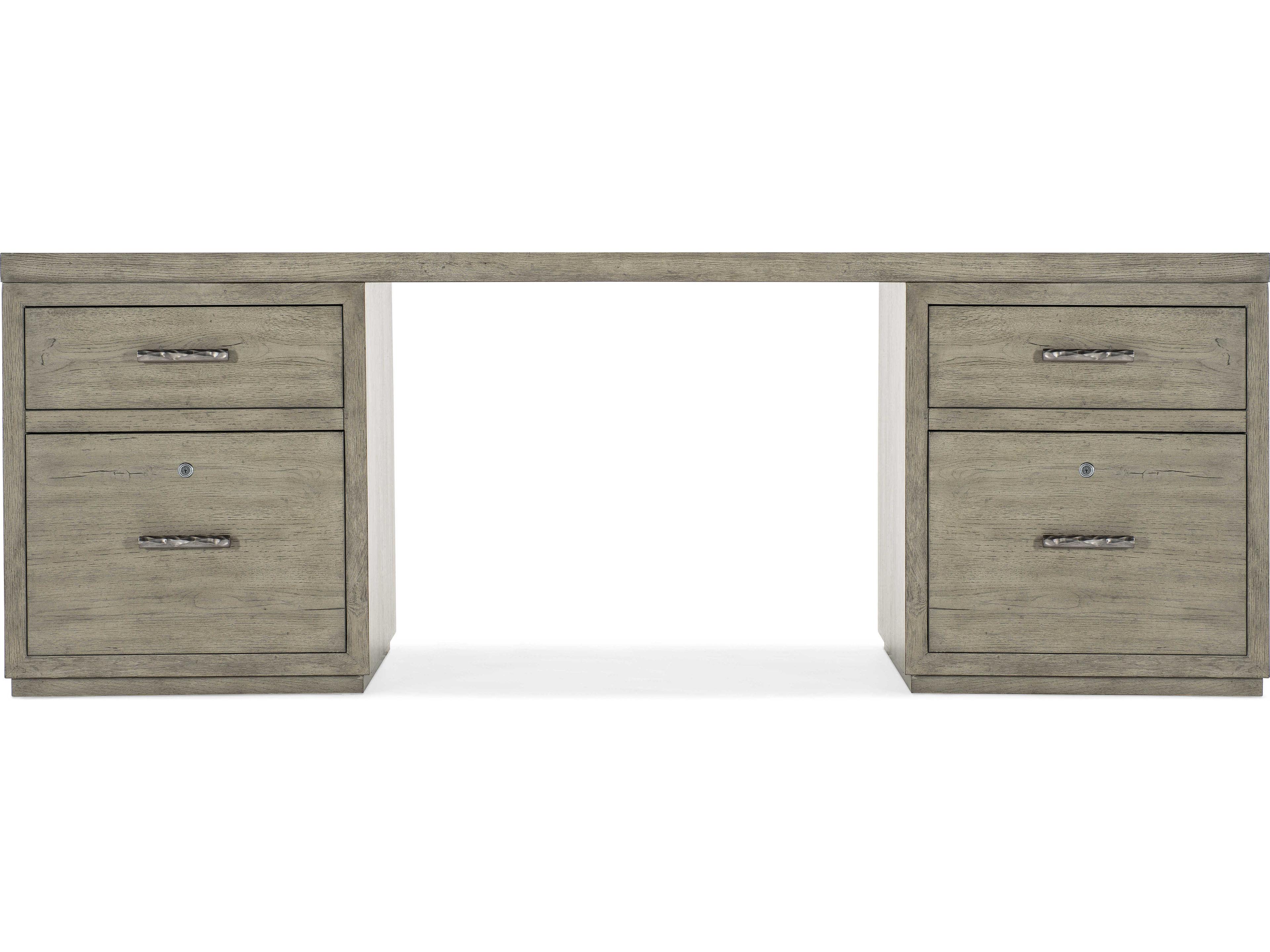 Hooker Furniture Linville Falls Wood Gray Oak Secretary Desk with Two Files