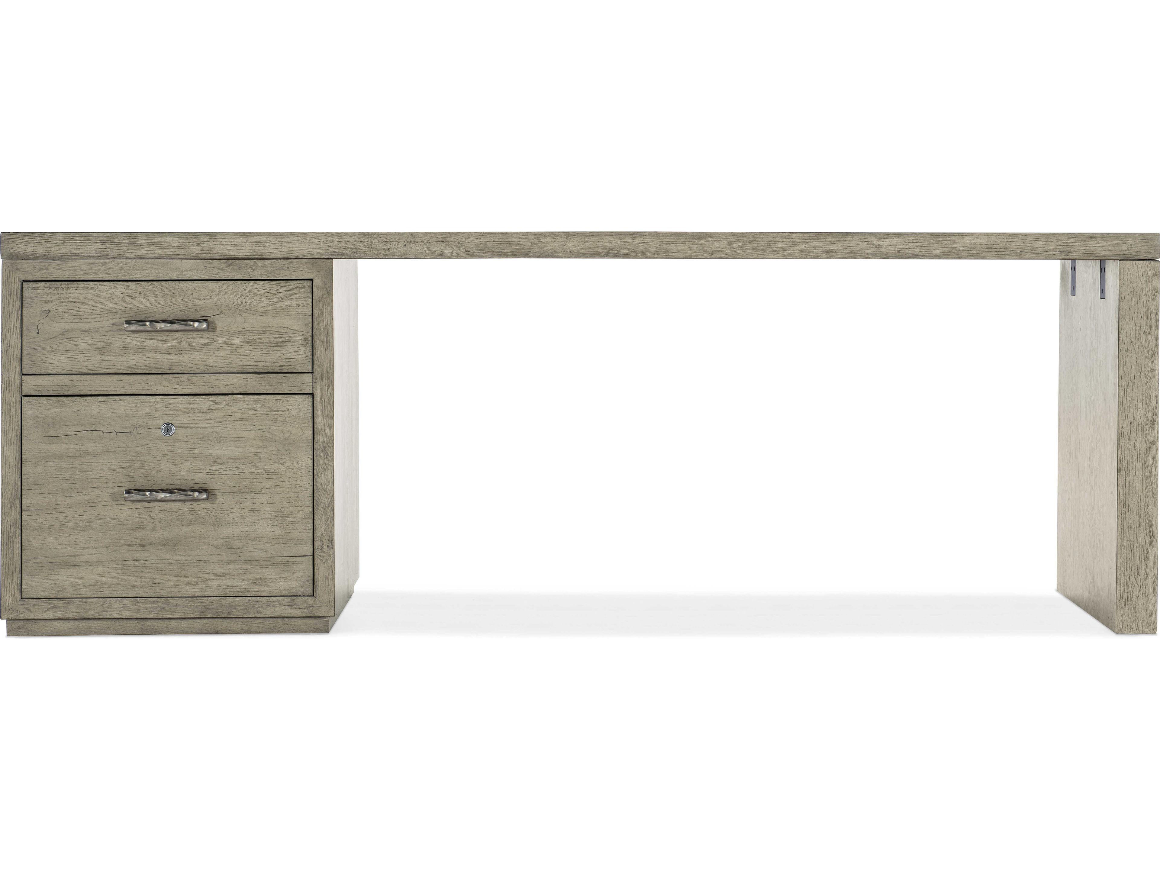 Hooker Furniture Linville Falls Wood Gray Oak Secretary Desk with One File