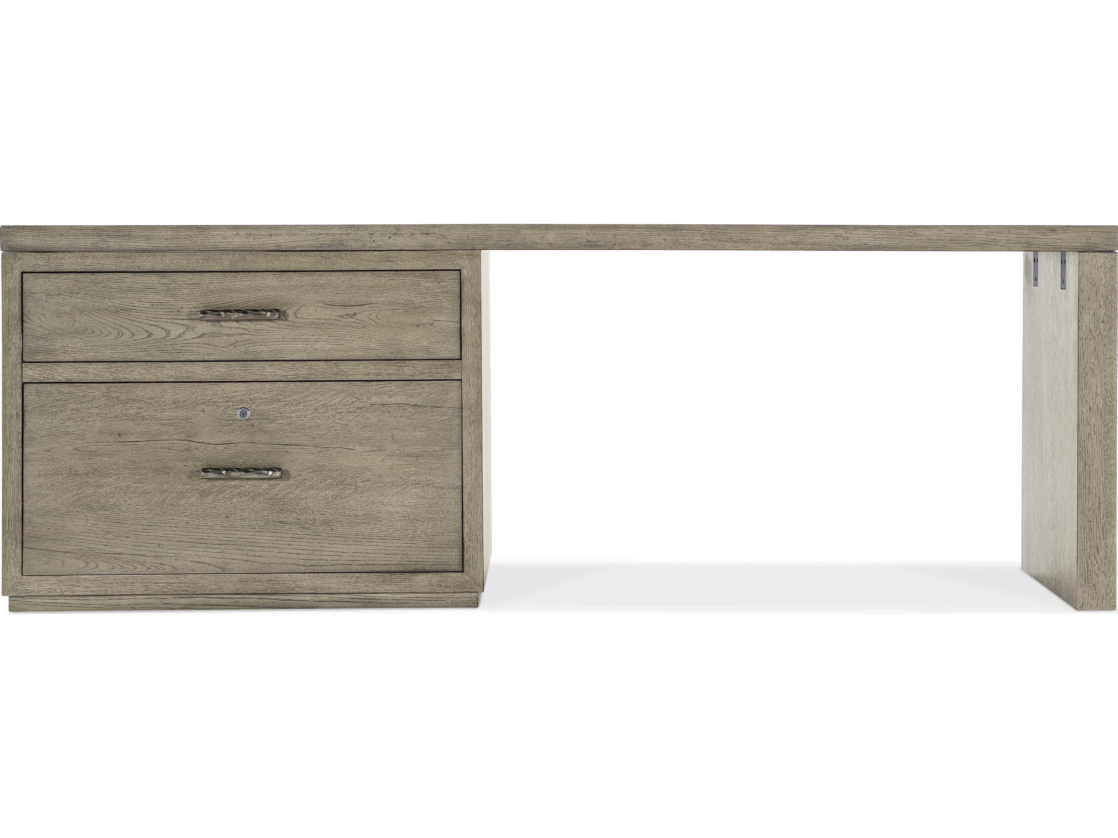 Hooker Furniture Linville Falls Wood Gray Oak Secretary Desk with Lateral File