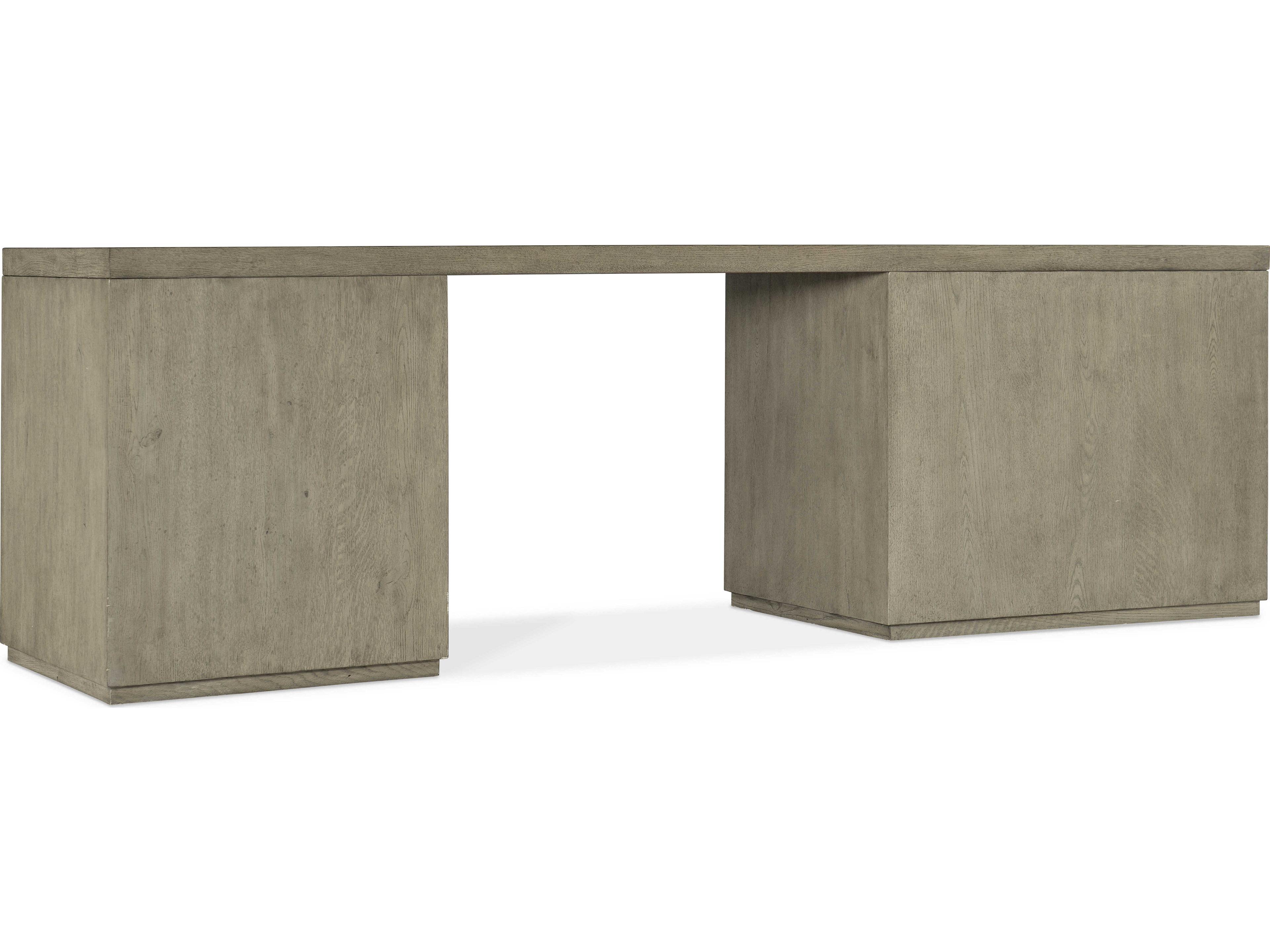 Hooker Furniture Linville Falls Wood Gray Oak Secretary Desk with Small File and Lateral