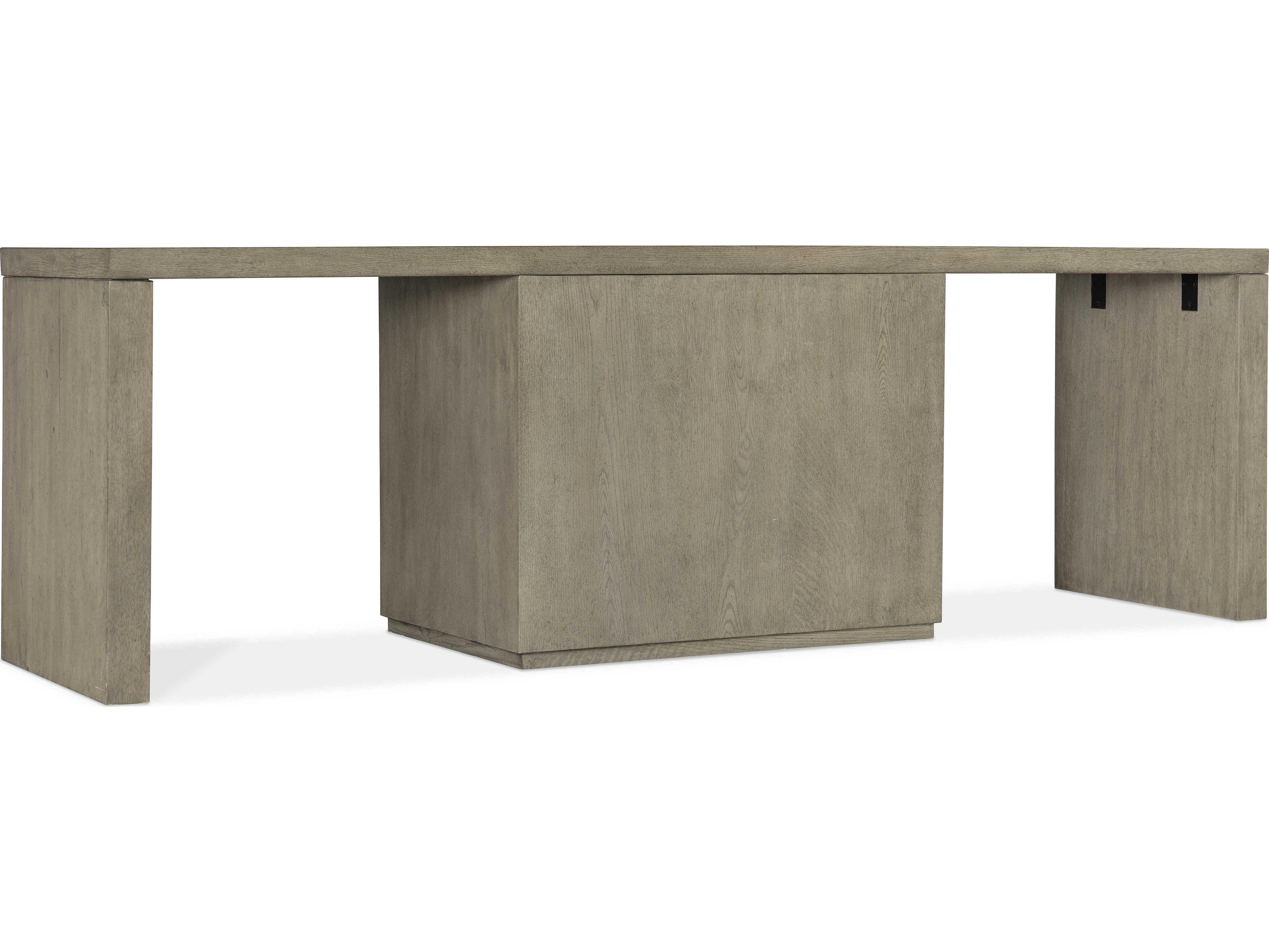 Hooker Furniture Linville Falls Wood Gray Oak Secretary Desk with Centered Lateral File