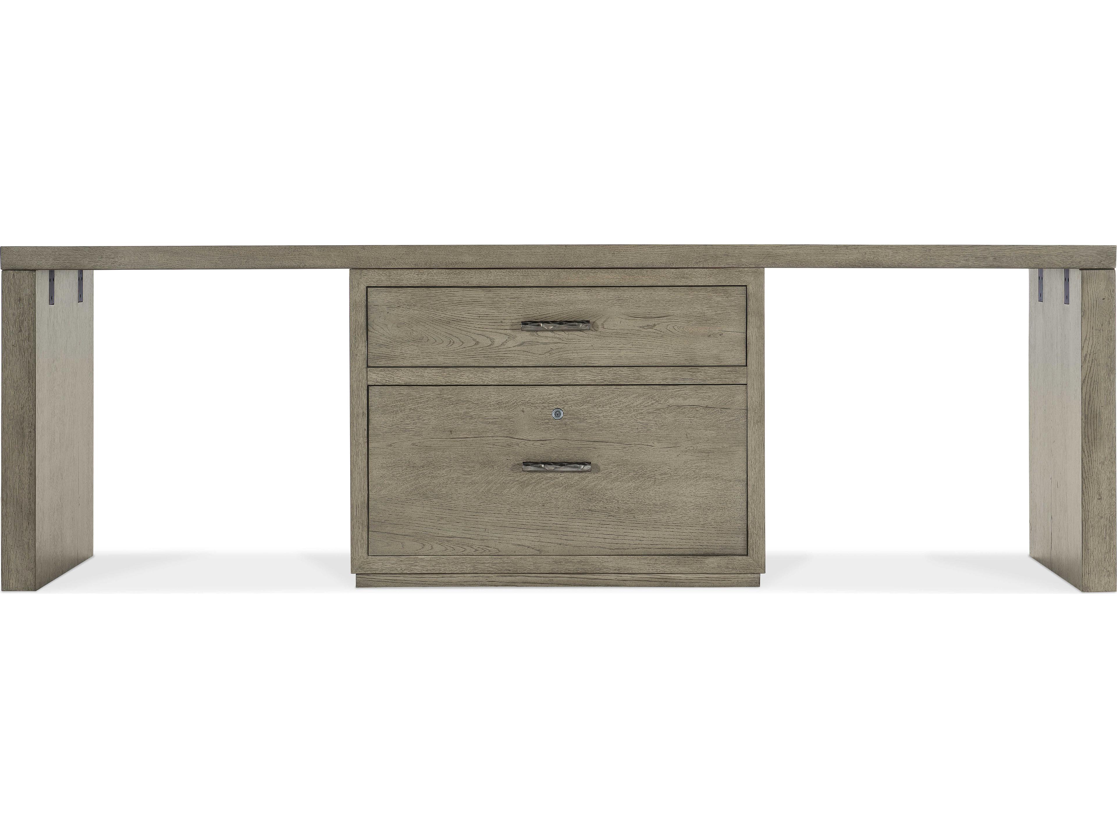 Hooker Furniture Linville Falls Wood Gray Oak Secretary Desk with Centered Lateral File