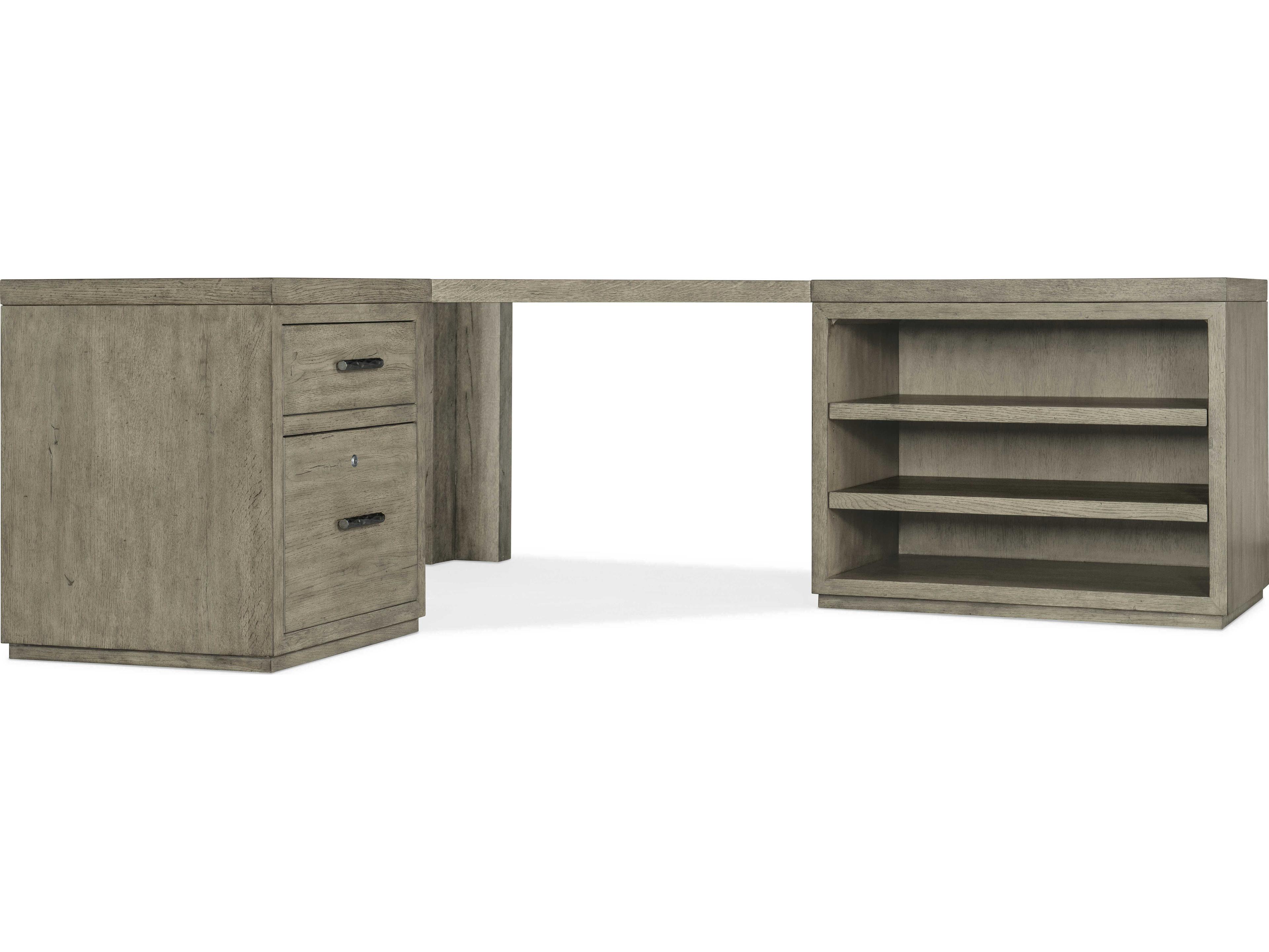 Hooker Furniture Linville Falls Wood Gray Oak Corner Desk