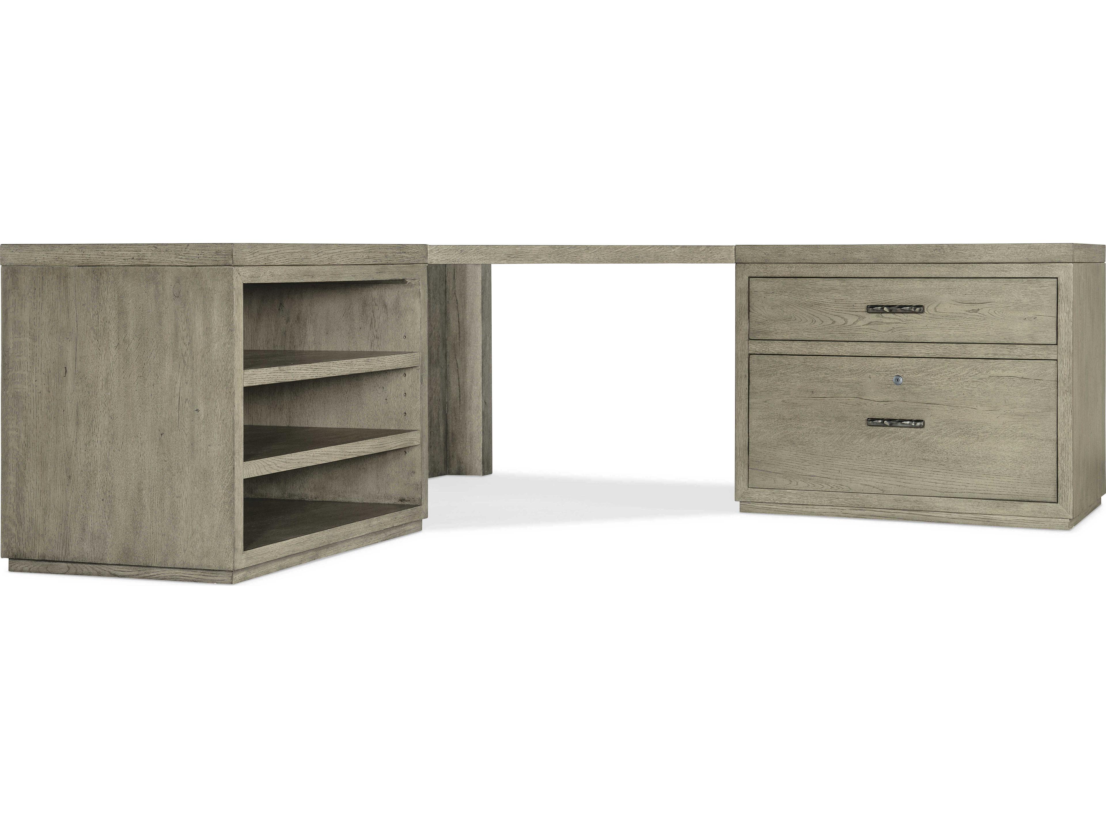 Hooker Furniture Linville Falls Wood Gray Oak Corner Desk