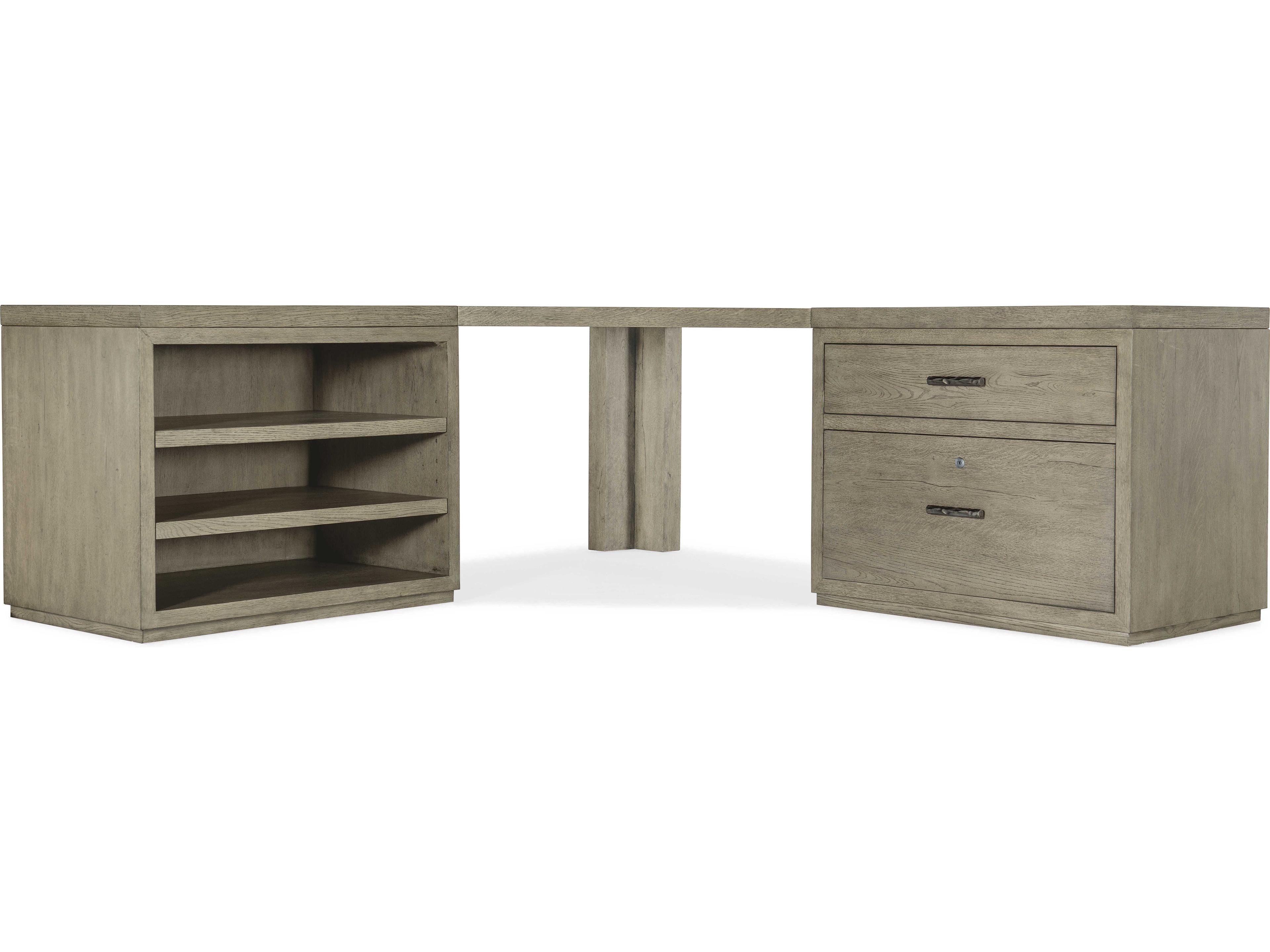 Hooker Furniture Linville Falls Wood Gray Oak Corner Desk