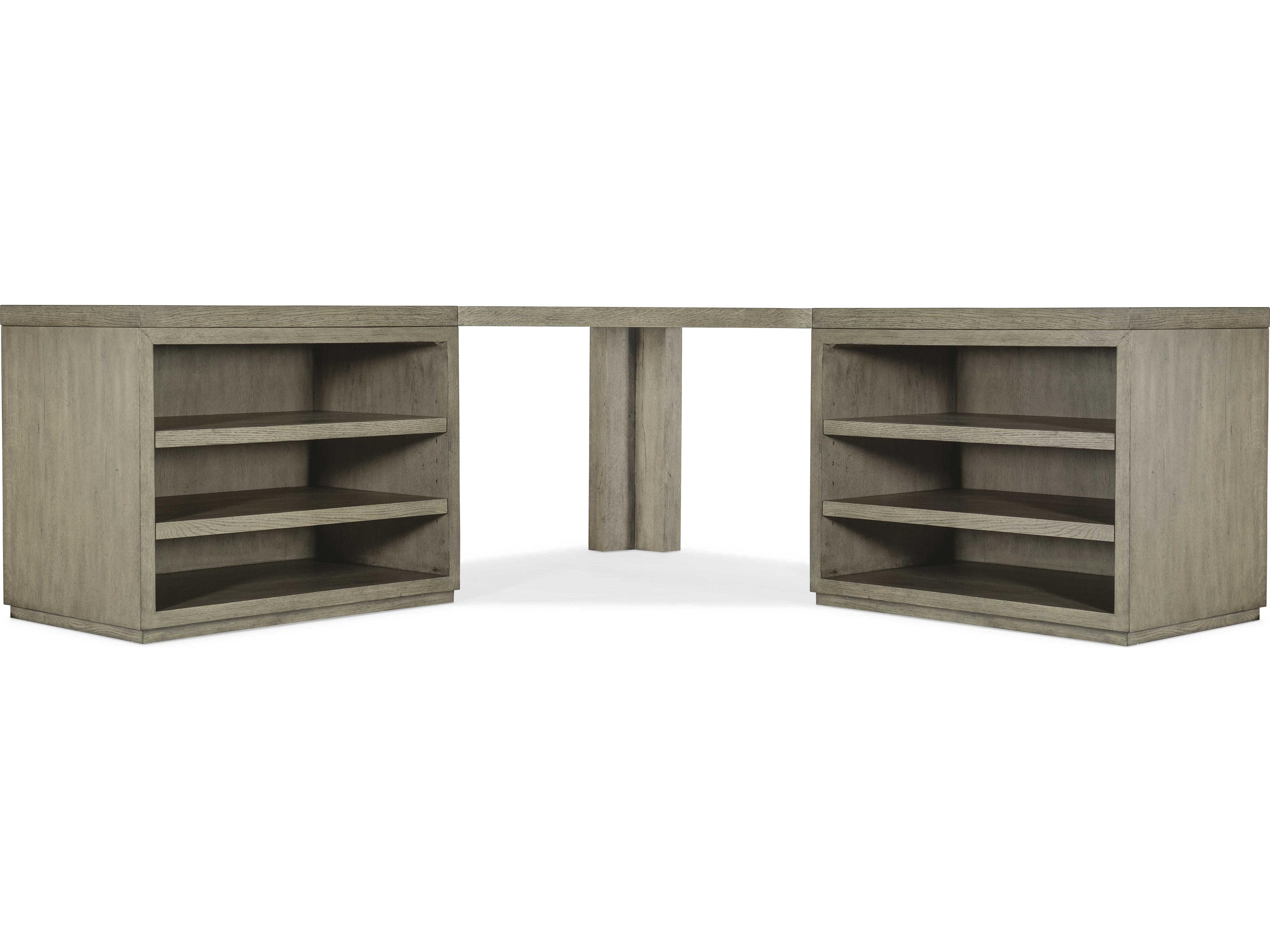 Hooker Furniture Linville Falls Wood Gray Oak Corner Desk