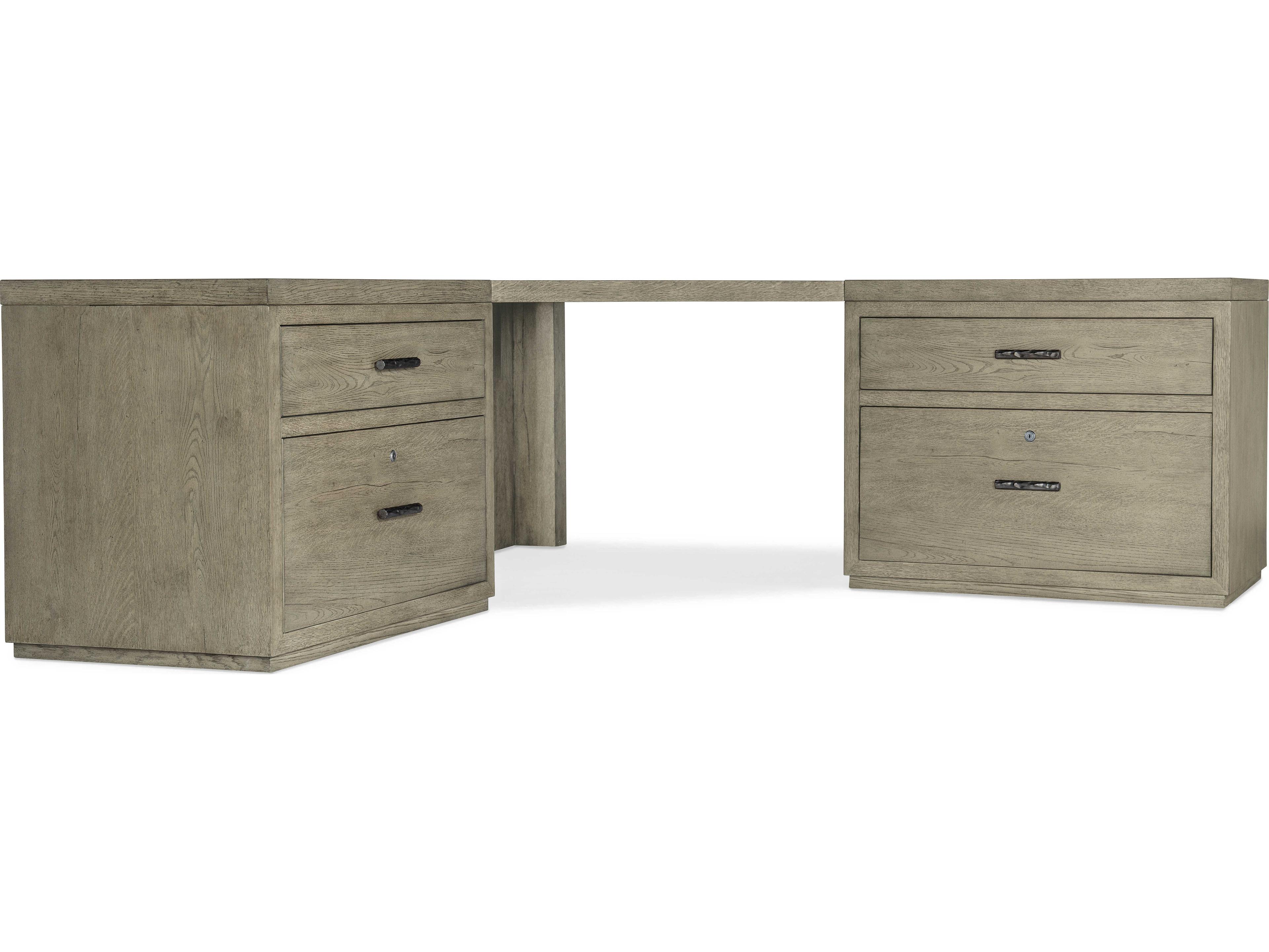 Hooker Furniture Linville Falls Wood Gray Oak Corner Desk