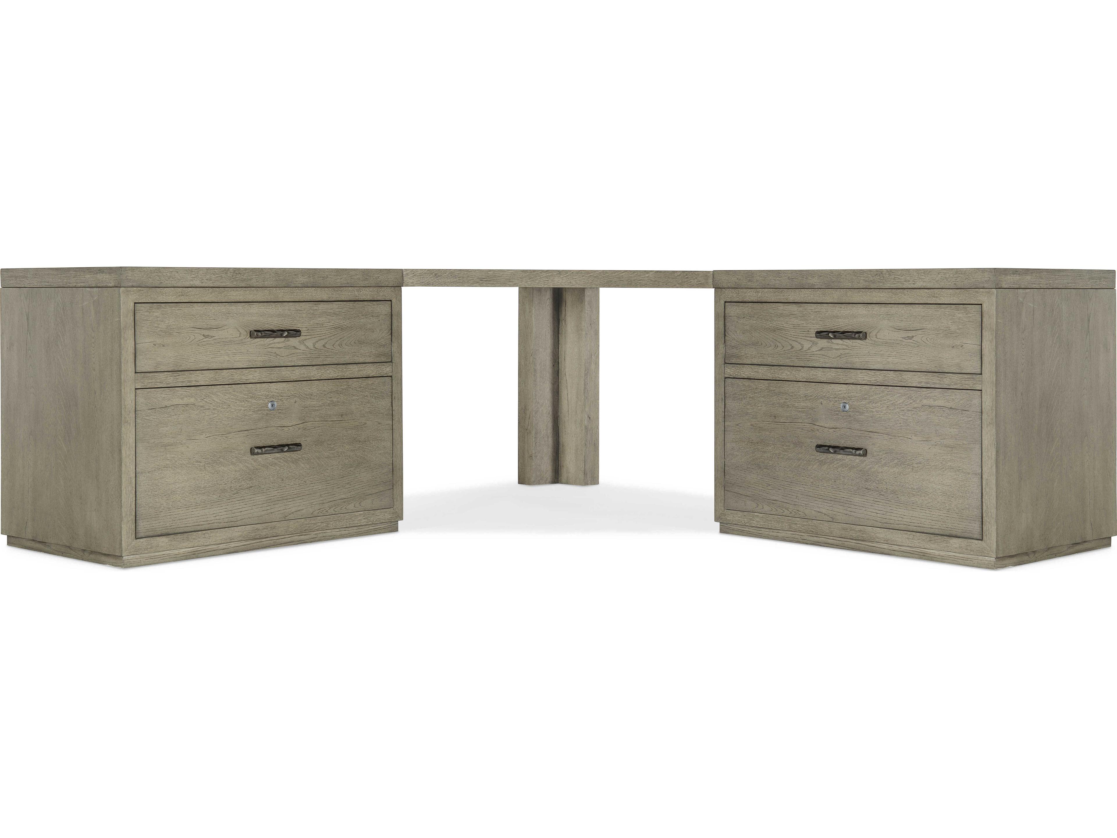 Hooker Furniture Linville Falls Wood Gray Oak Corner Desk