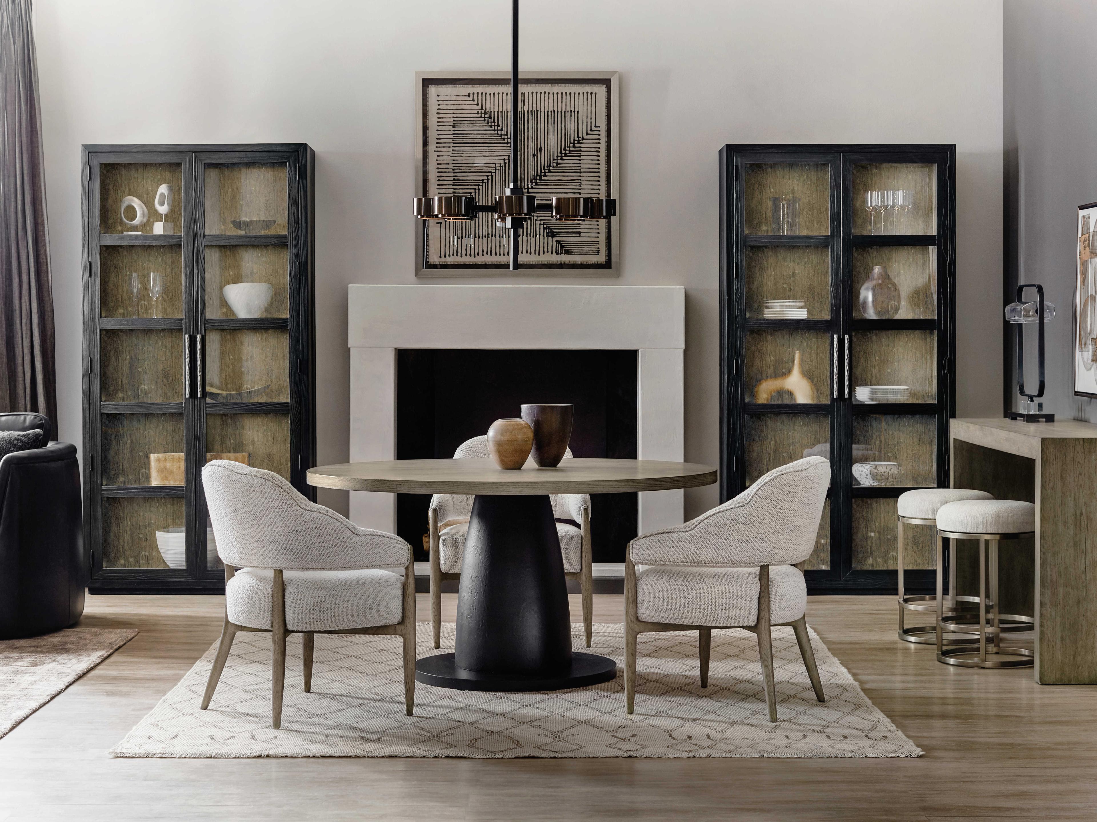 Luxecor Heritage Gray Upholstered Arm Dining Chair