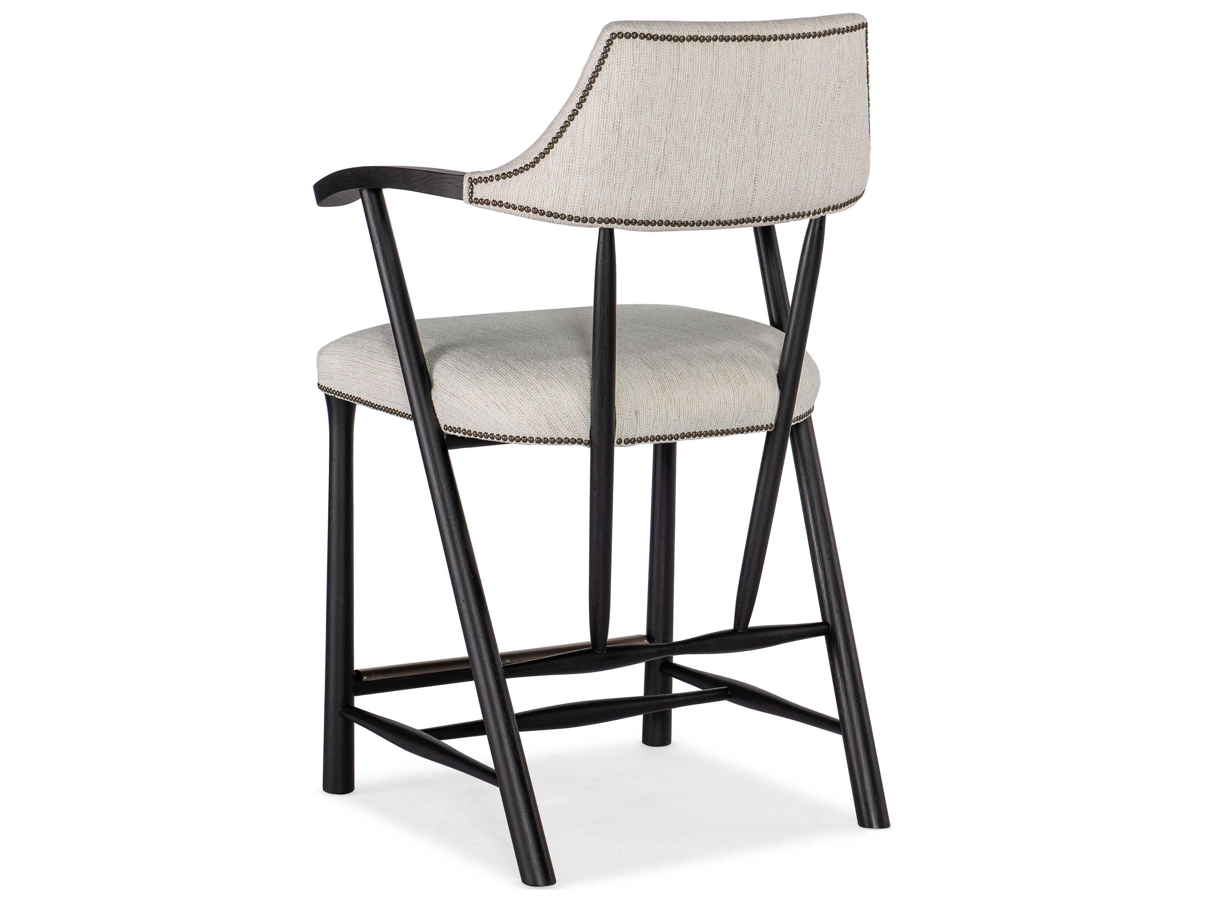 Luxecor Heritage Upholstered Solid Wood Remington Porcelain Black Counter Stool