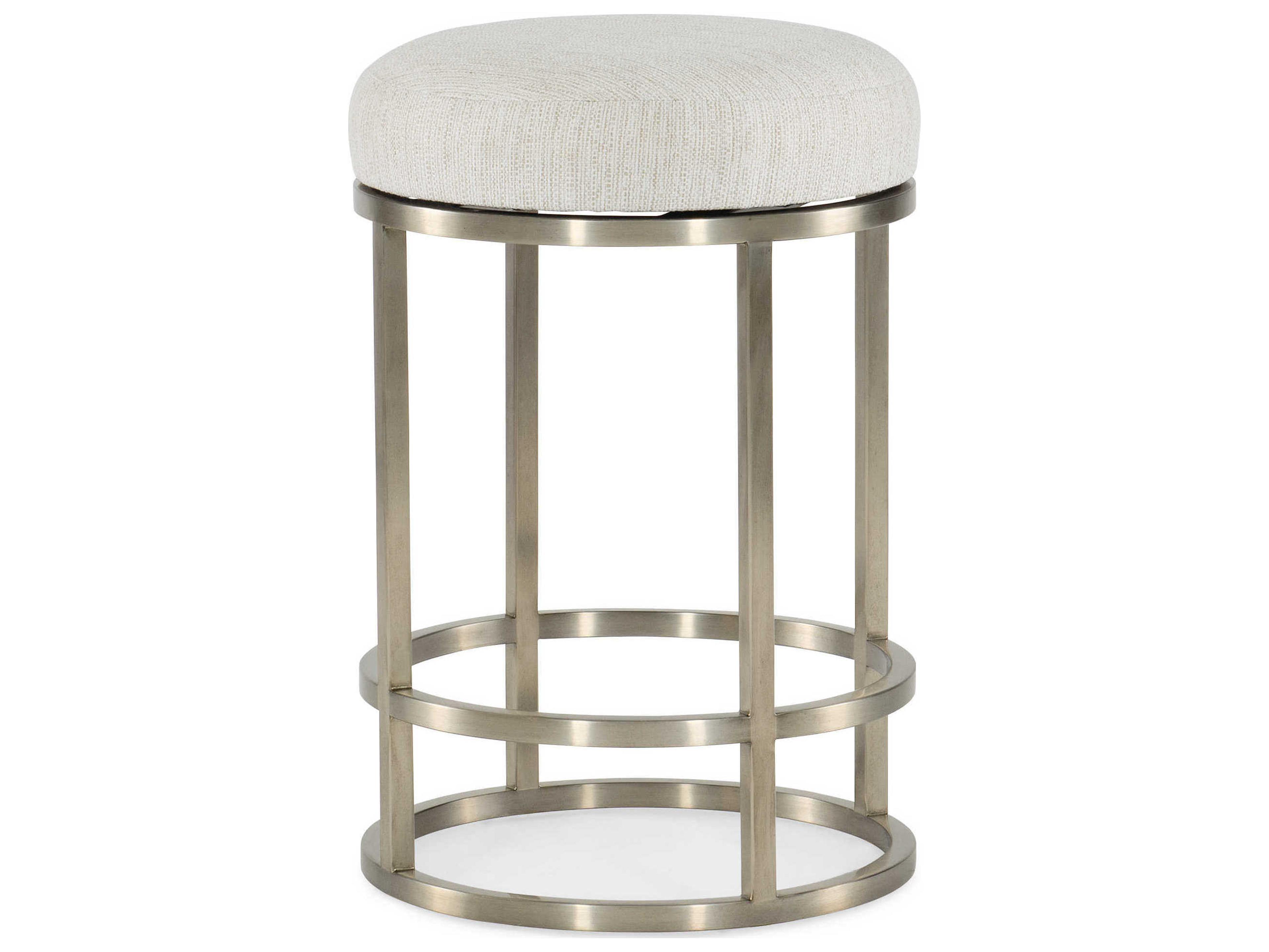 Luxecor Heritage Upholstered Remington Porcelain Silver Counter Stool