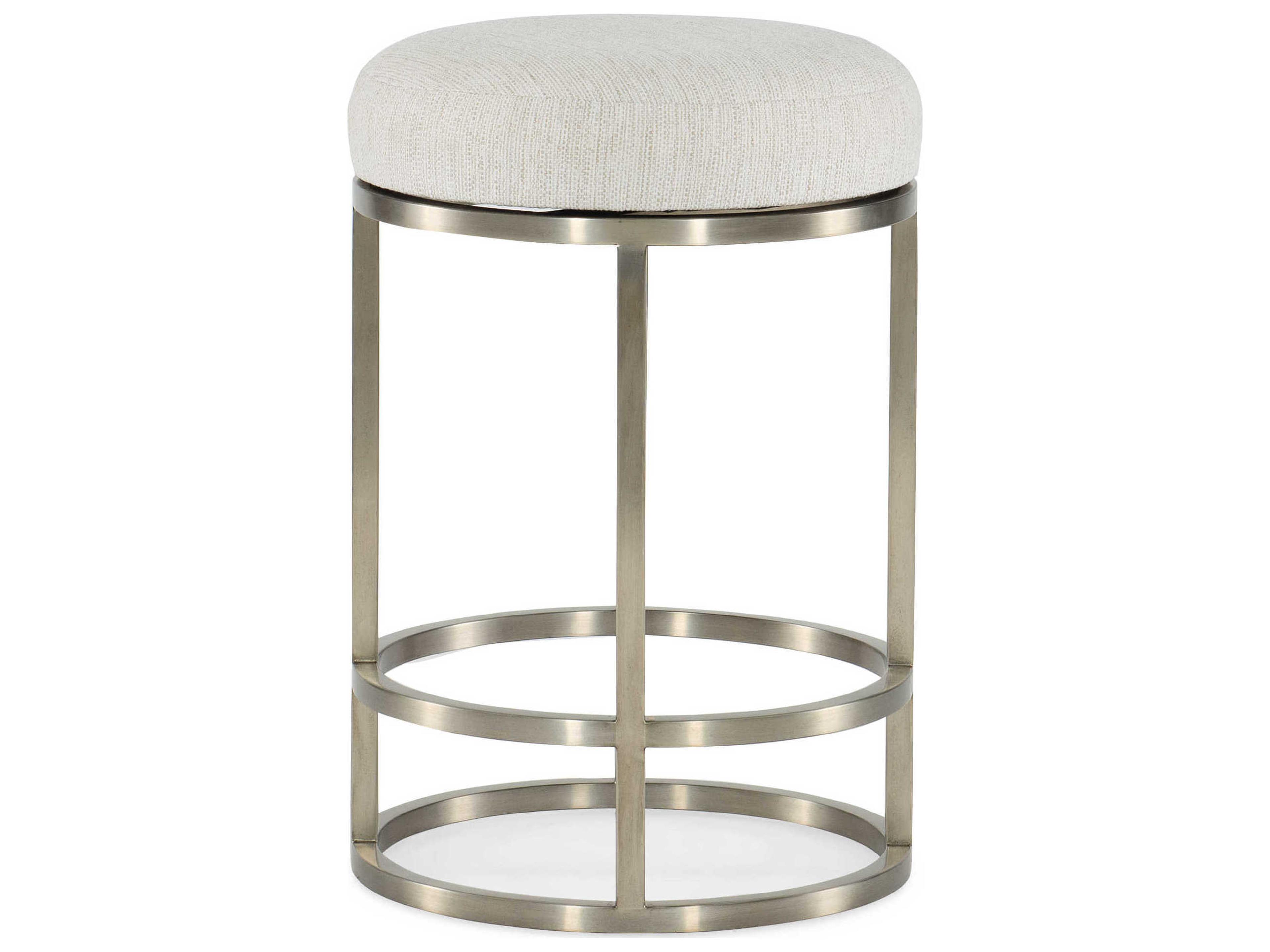 Luxecor Heritage Upholstered Remington Porcelain Silver Counter Stool