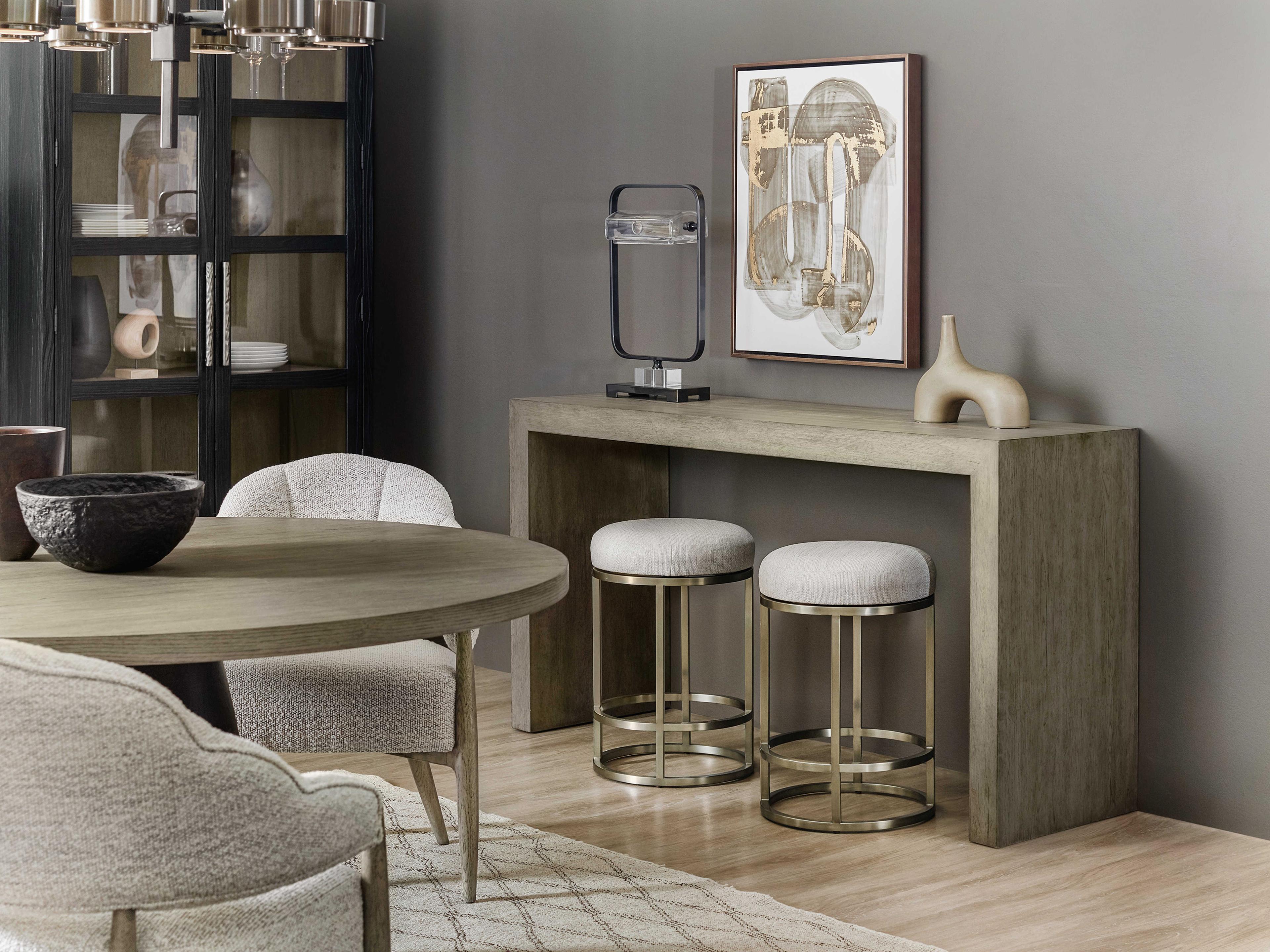 Luxecor Heritage Upholstered Remington Porcelain Silver Counter Stool