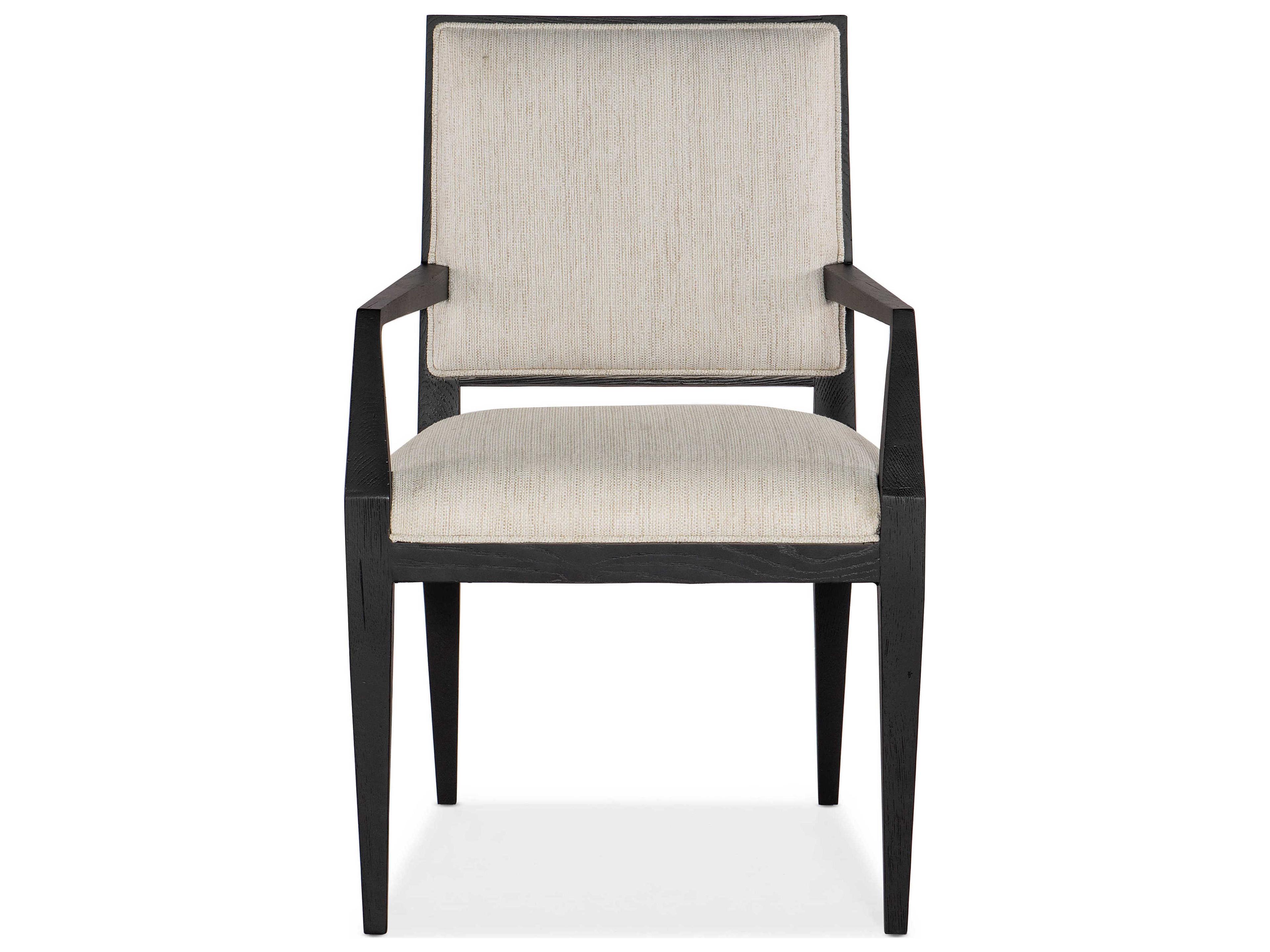 Luxecor Heritage Solid Wood Beige Upholstered Arm Dining Chair