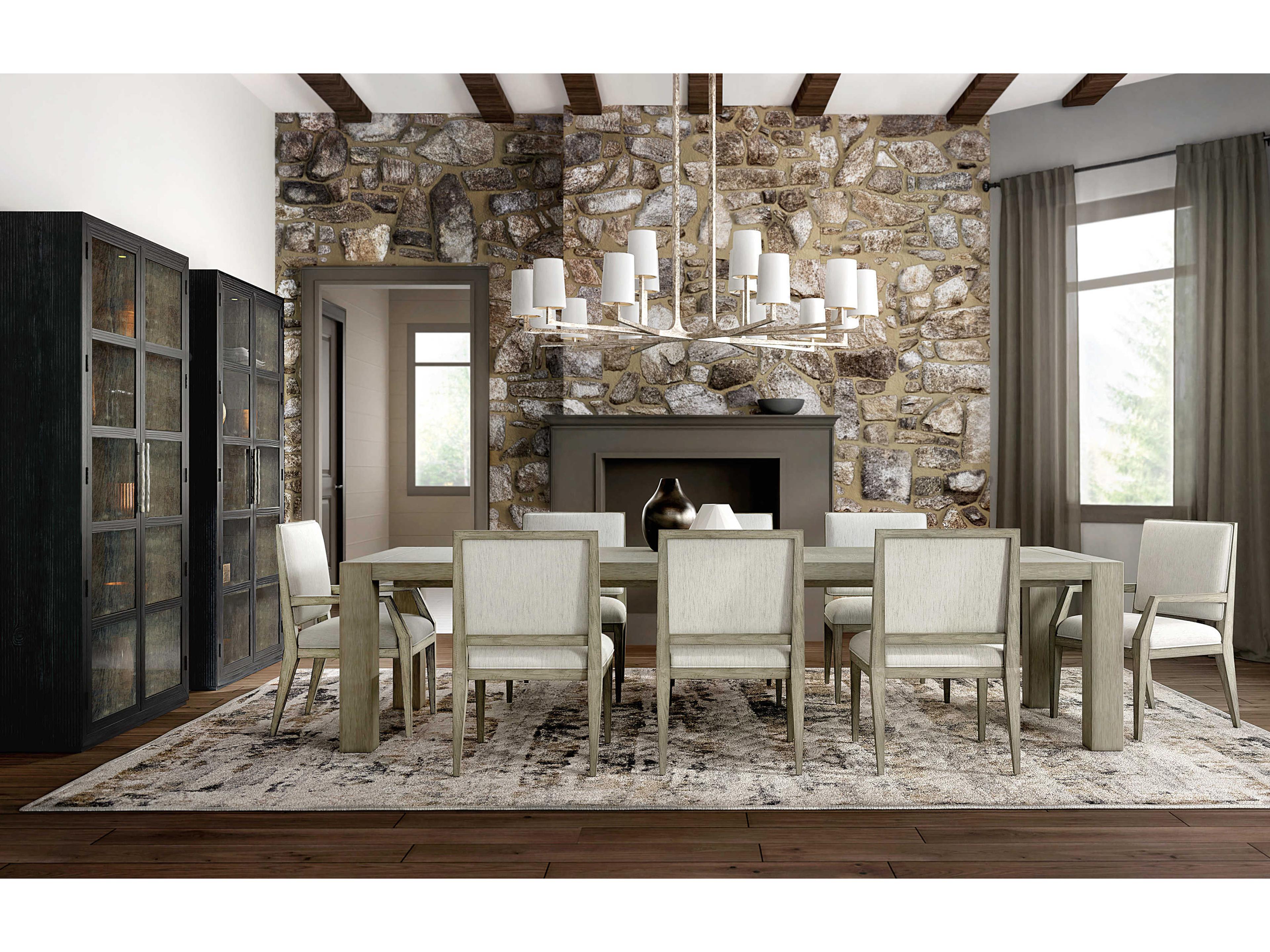 Luxecor Heritage Solid Wood Gray Upholstered Side Dining Chair