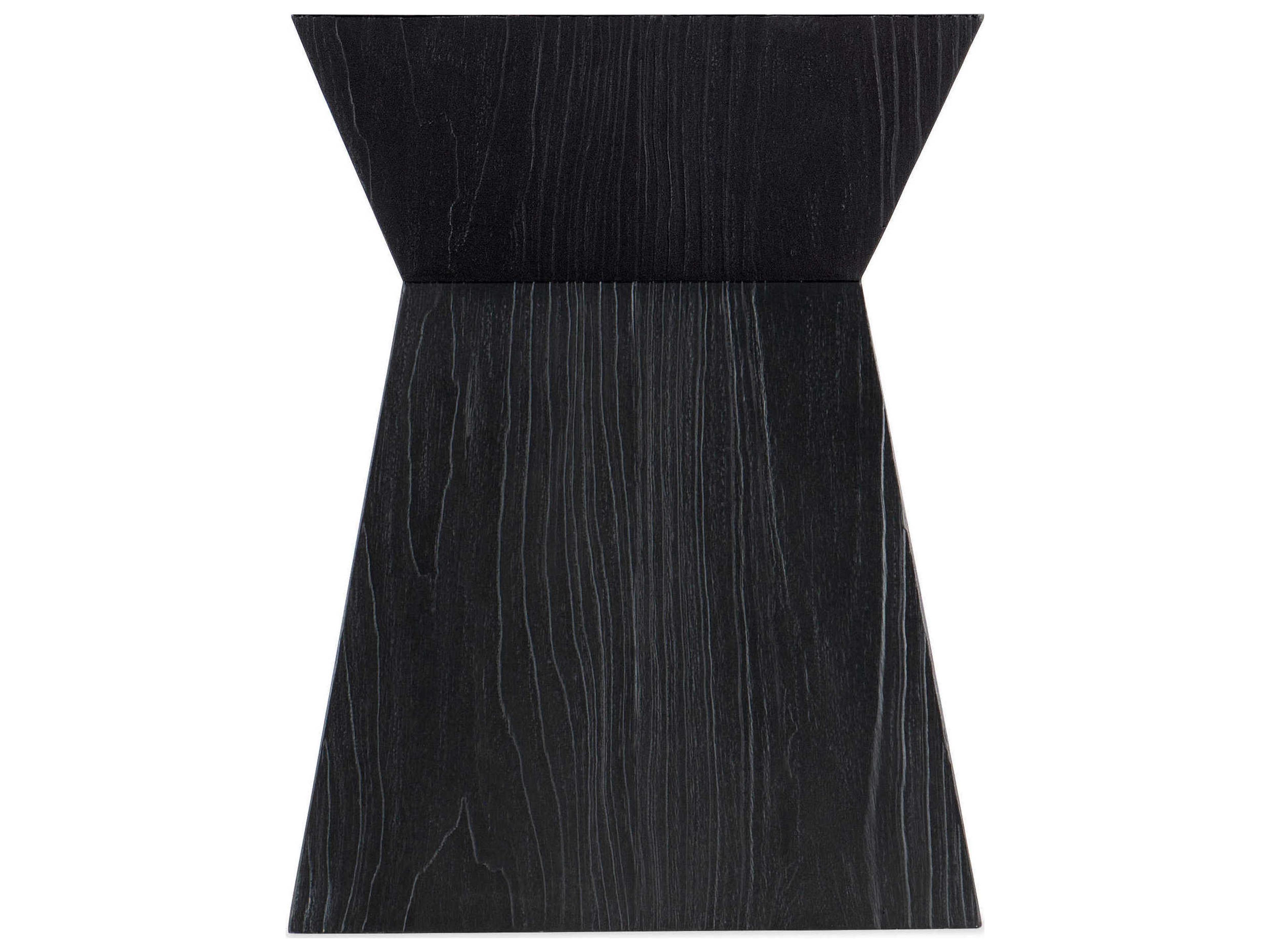 Hooker Furniture Linville Falls Shou Sugi Ban Square Wood Black End Table