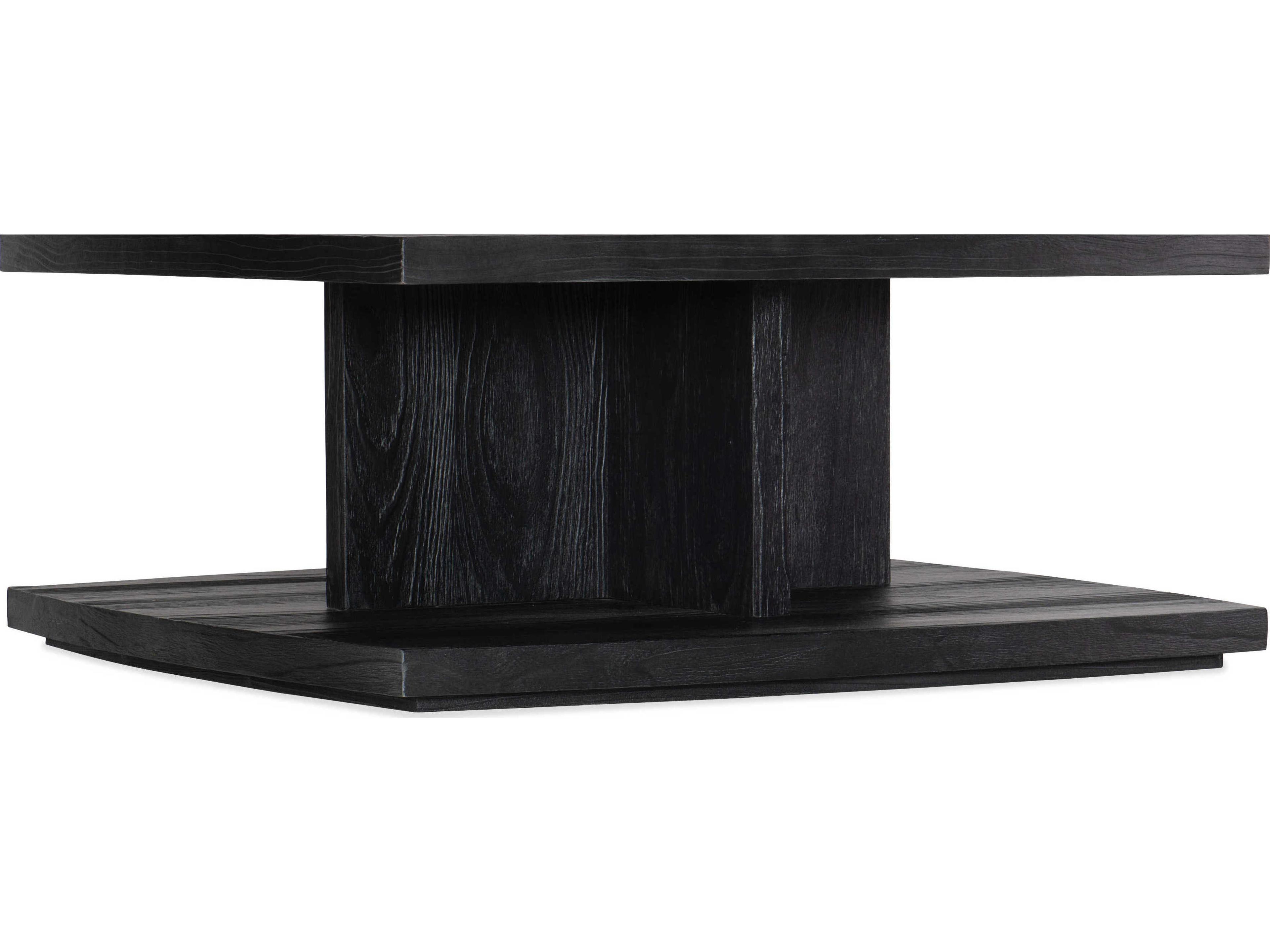 Hooker Furniture Linville Falls Shou Sugi Ban Square Wood Black Cocktail Table