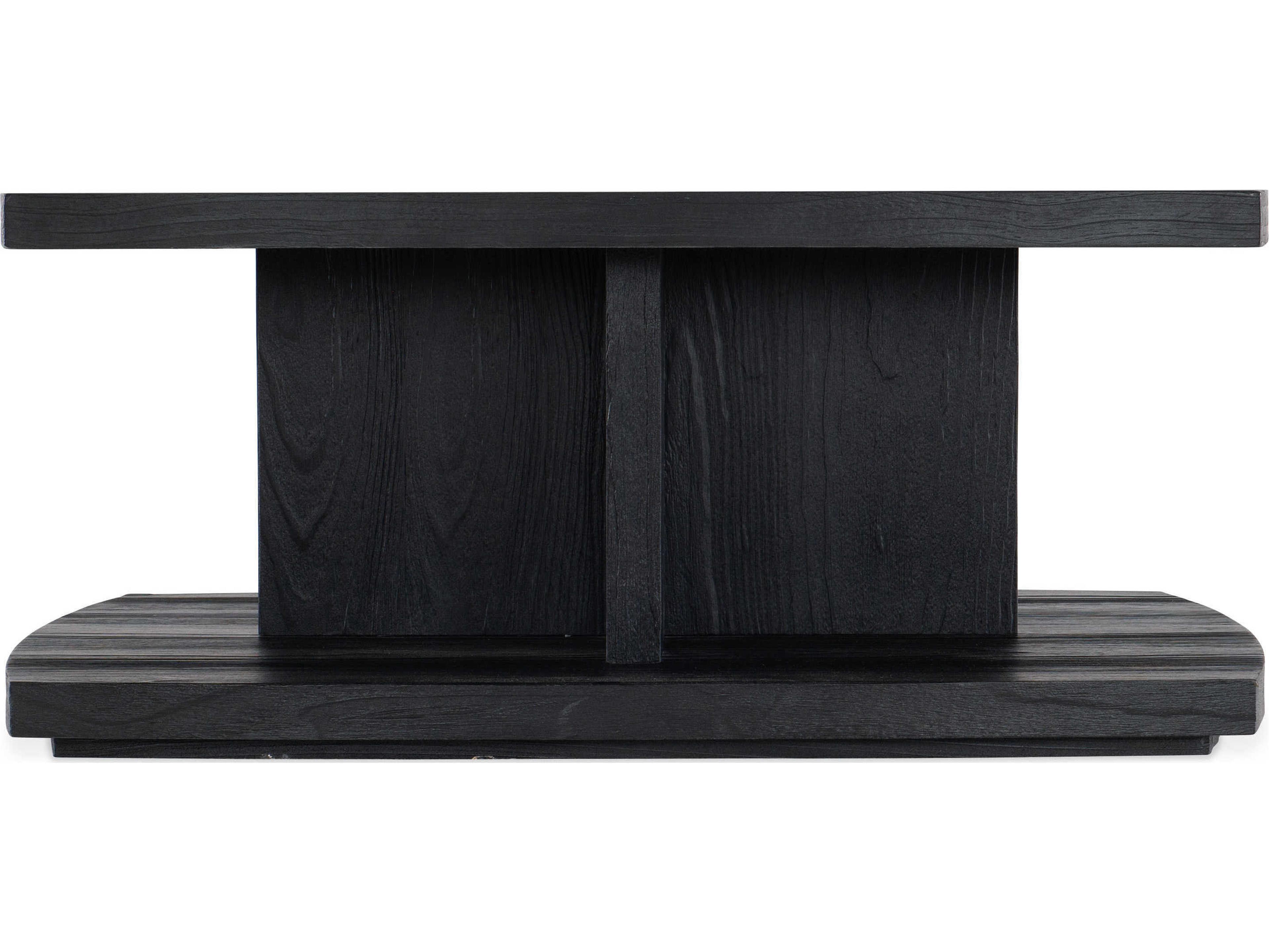 Hooker Furniture Linville Falls Shou Sugi Ban Square Wood Black Cocktail Table